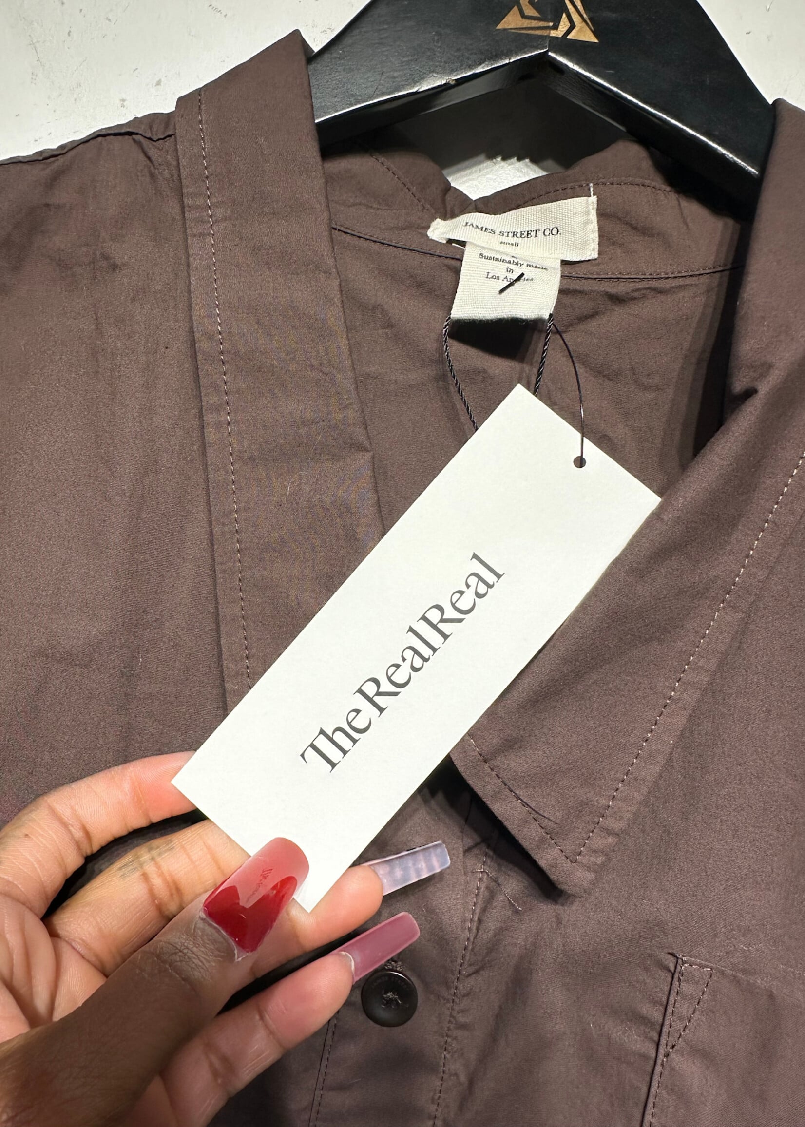 James Street Co NWT Brown Cropped Blouse S