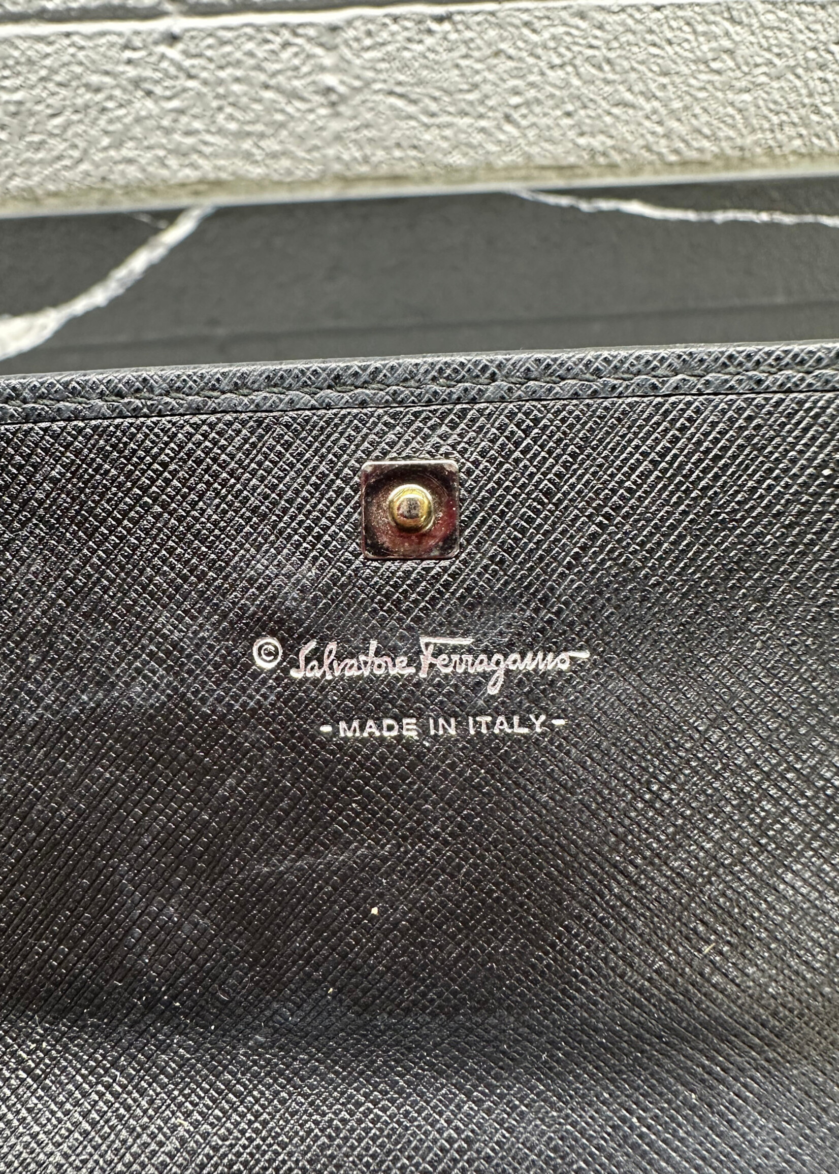 Ferragamo Black Horsebit Wallet
