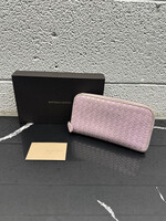 Bottega Lilac Intrecciato Zip Wallet AS IS