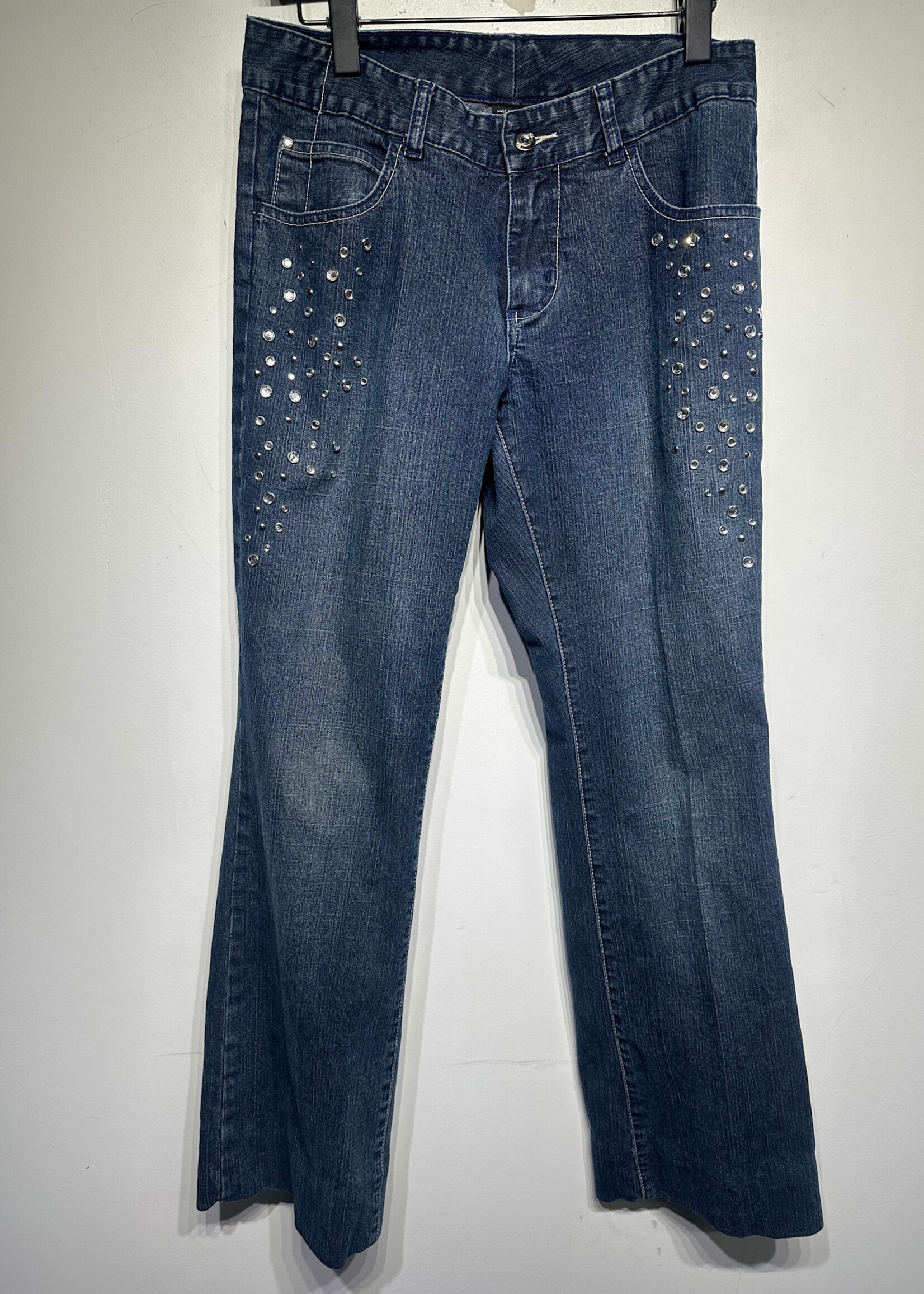FUBU Dark Wash Rhinestone Flare Jeans Fem 30