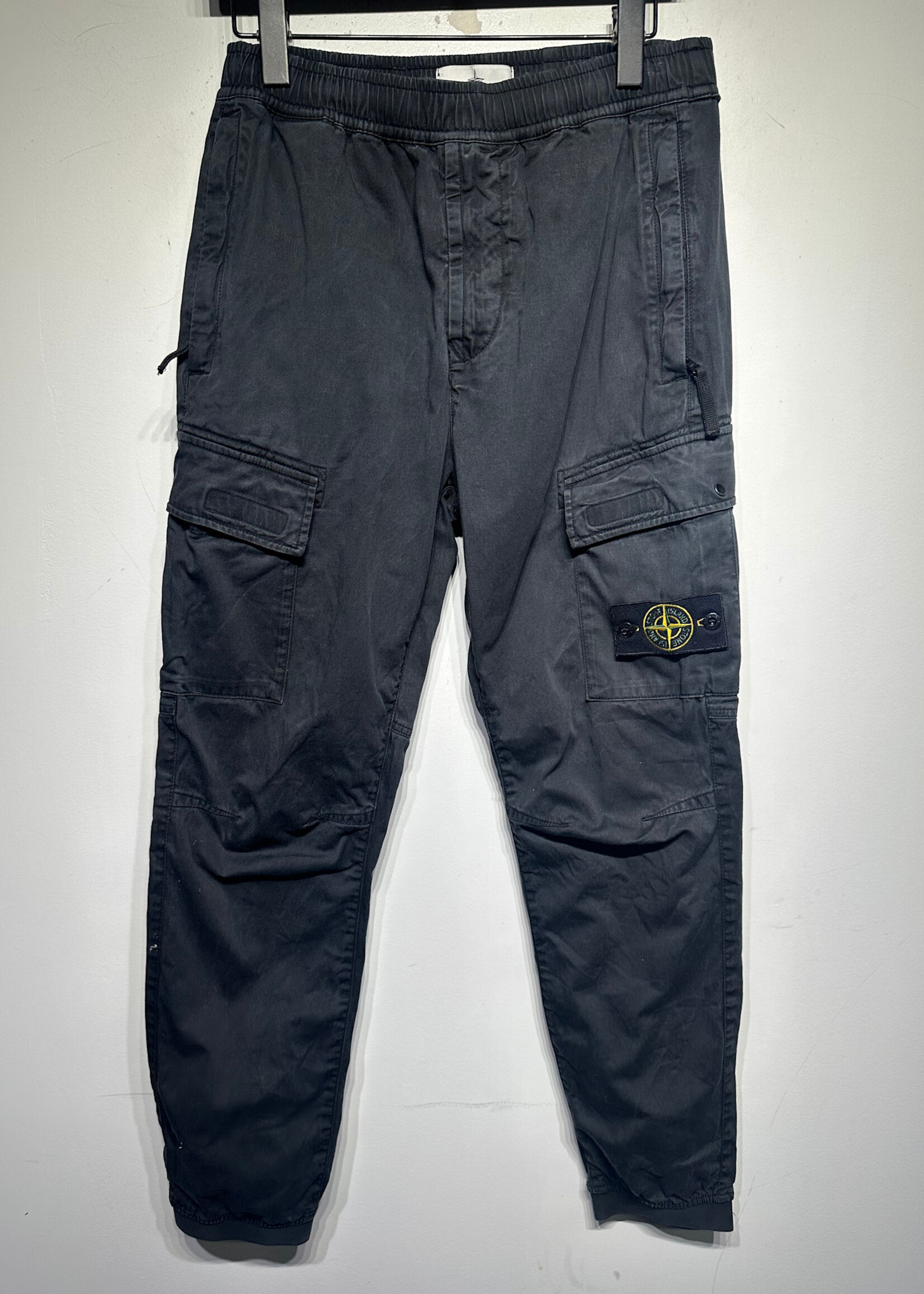 Stone Island Black Cargo Jogger Masc 30 AS IS