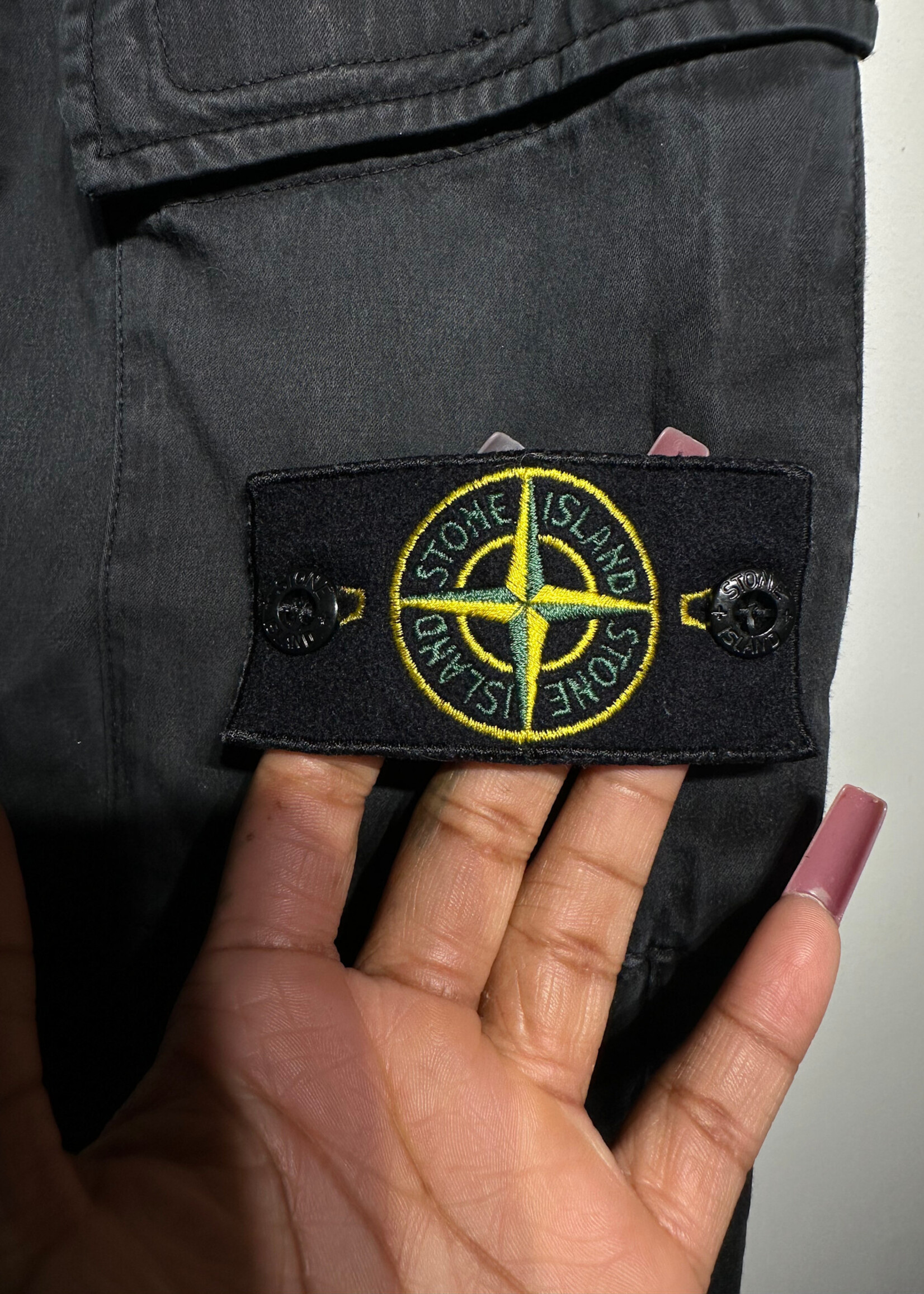 Stone Island Black Cargo Jogger Masc 30 AS IS