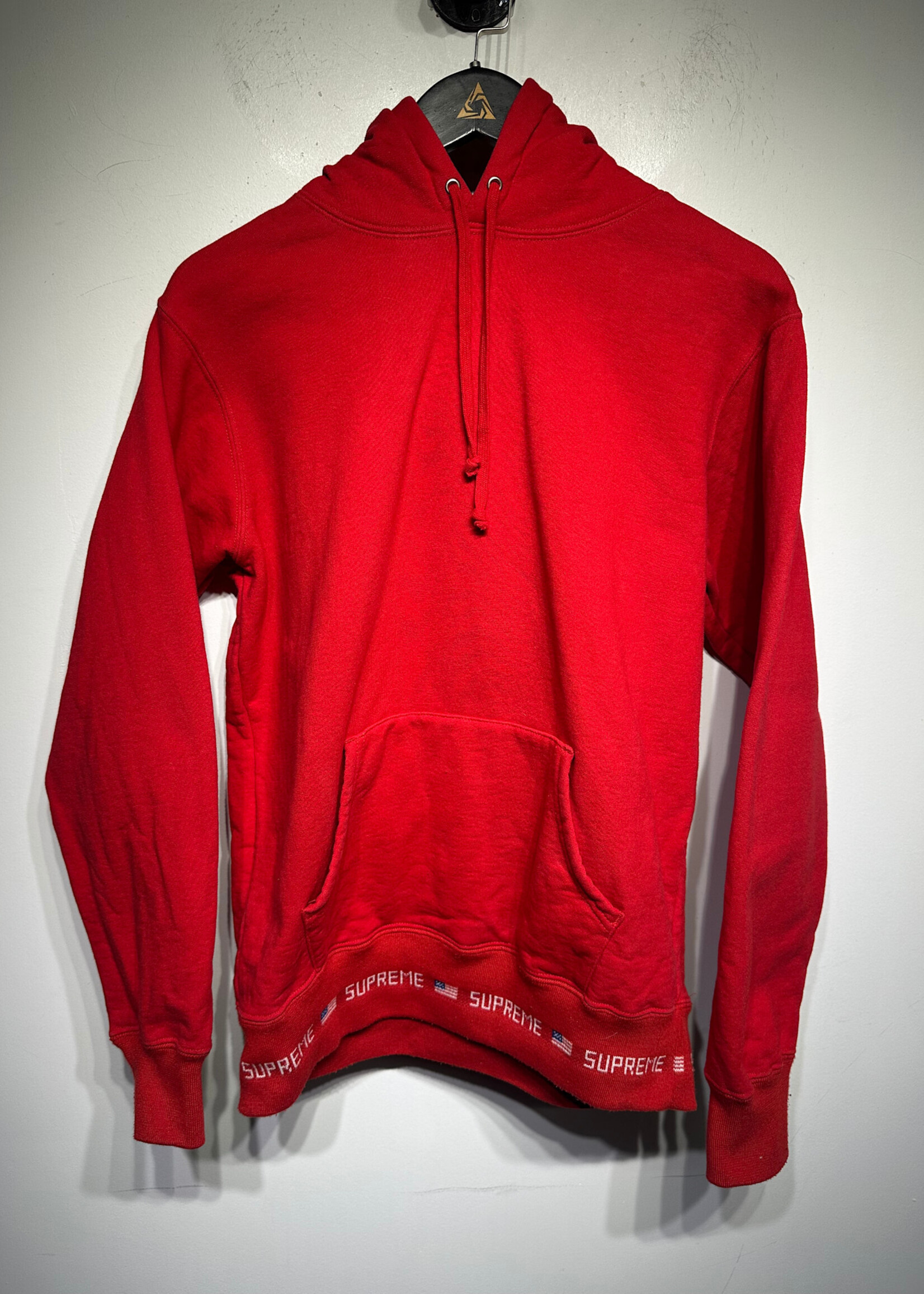 Supreme Red Bottom Tape Hoodie M