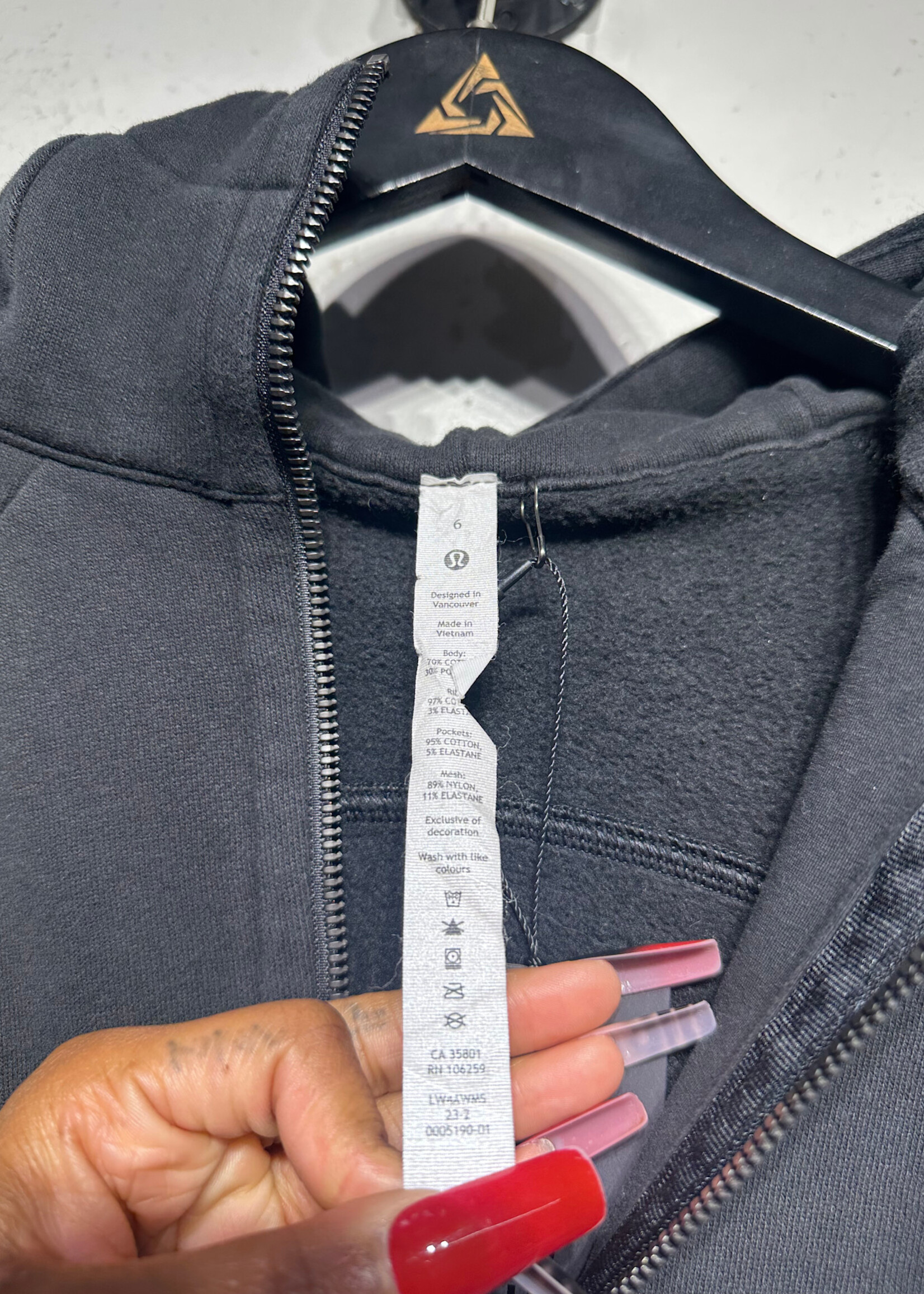 Lululemon Black Raiders Zip Up Jacket S/6