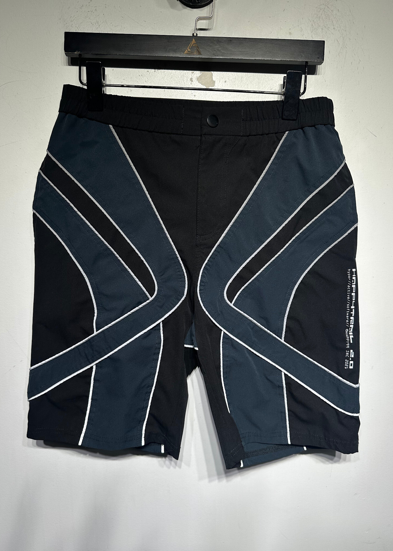 Happy 99 Dark Grey Black Panel Shorts 28