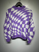 Lisa Says Gah Purple Check Sweater M/L