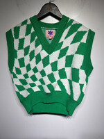 Lisa Says Gah Green White Sweater Vest M/L