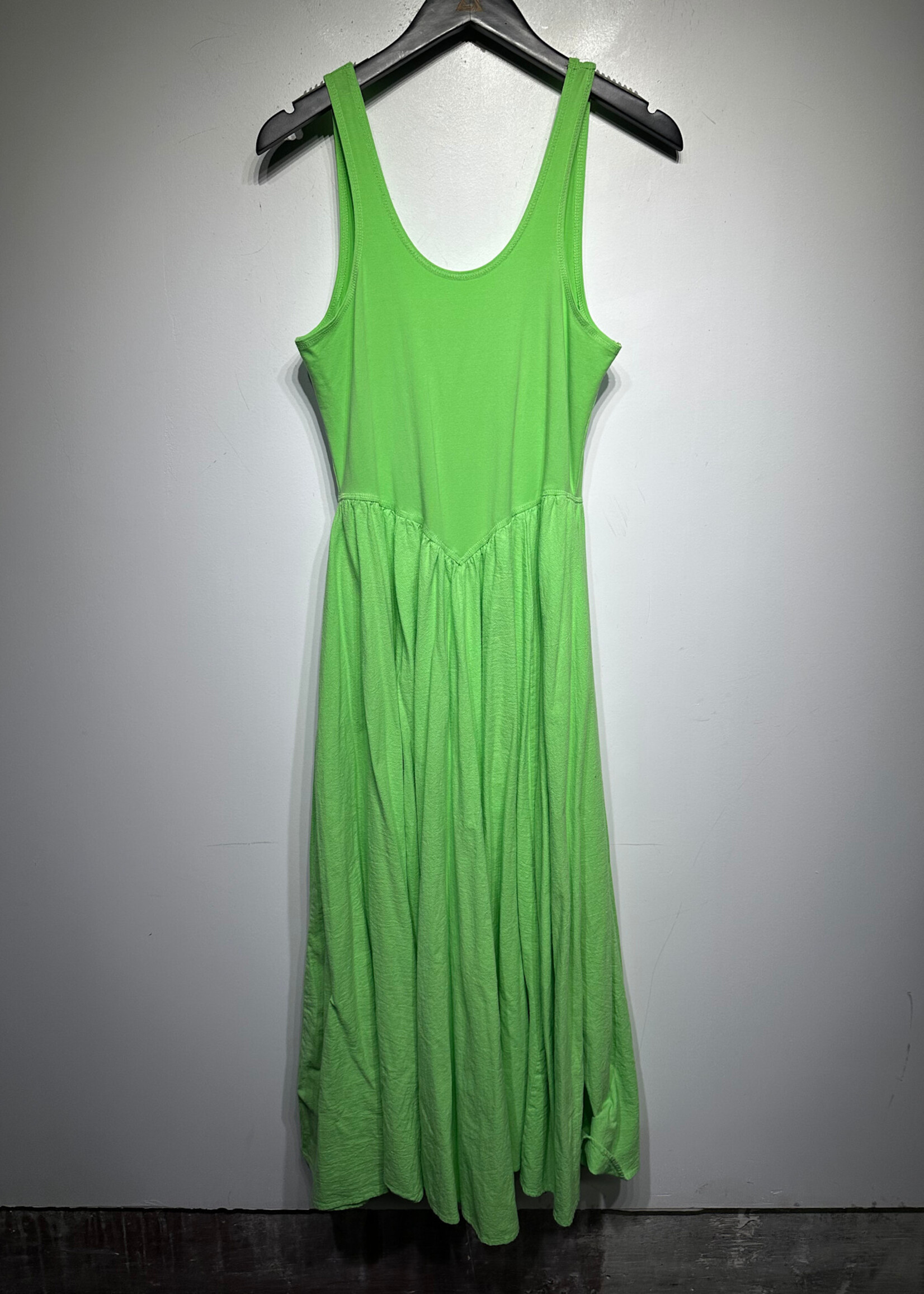 Free People Bright Green Maxi Tank Dress M