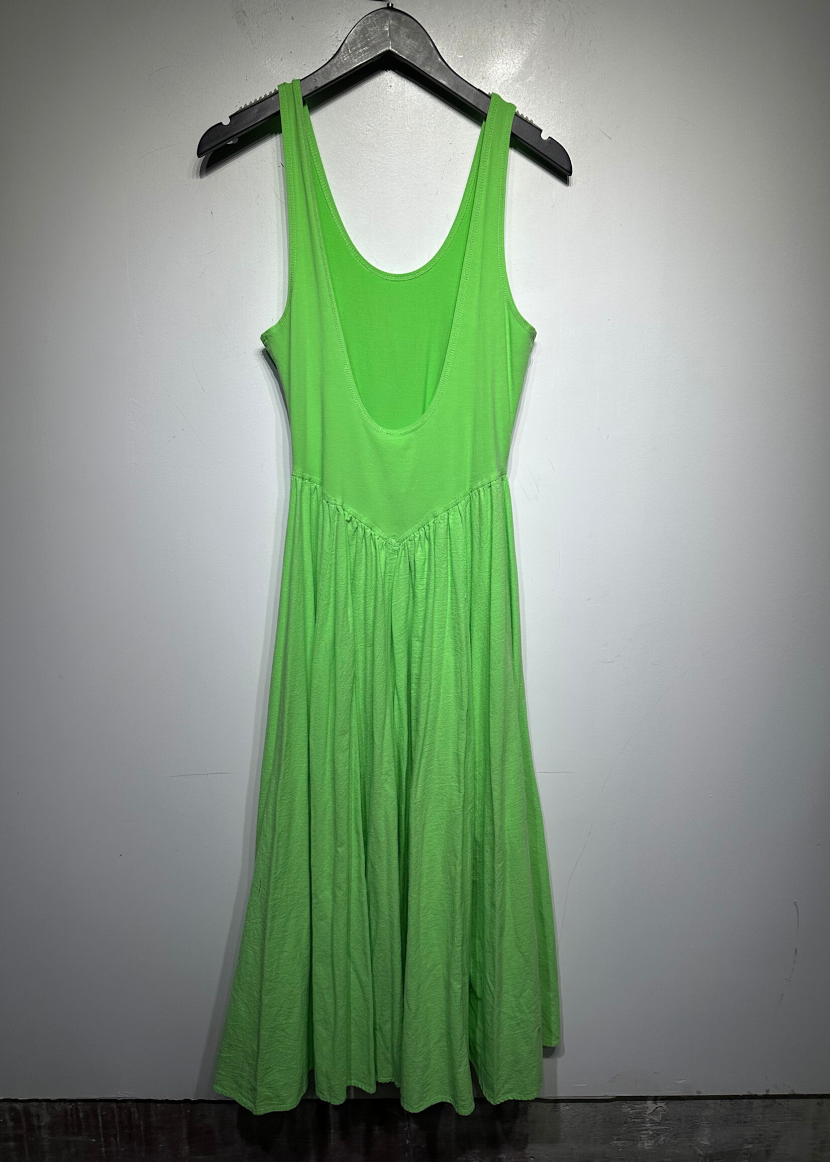 Free People Bright Green Maxi Tank Dress M