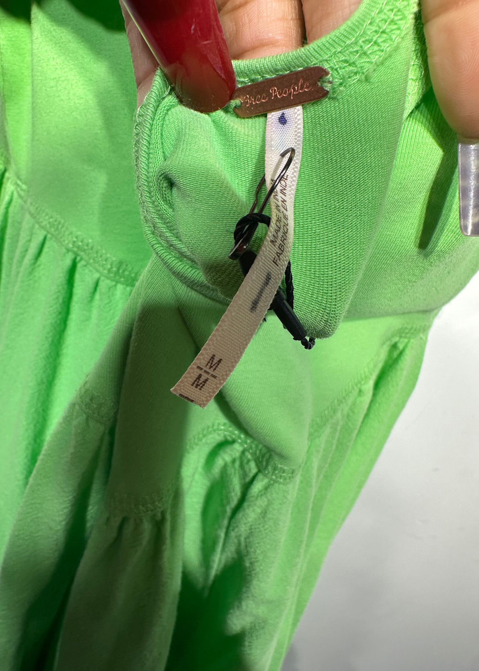 Free People Bright Green Maxi Tank Dress M
