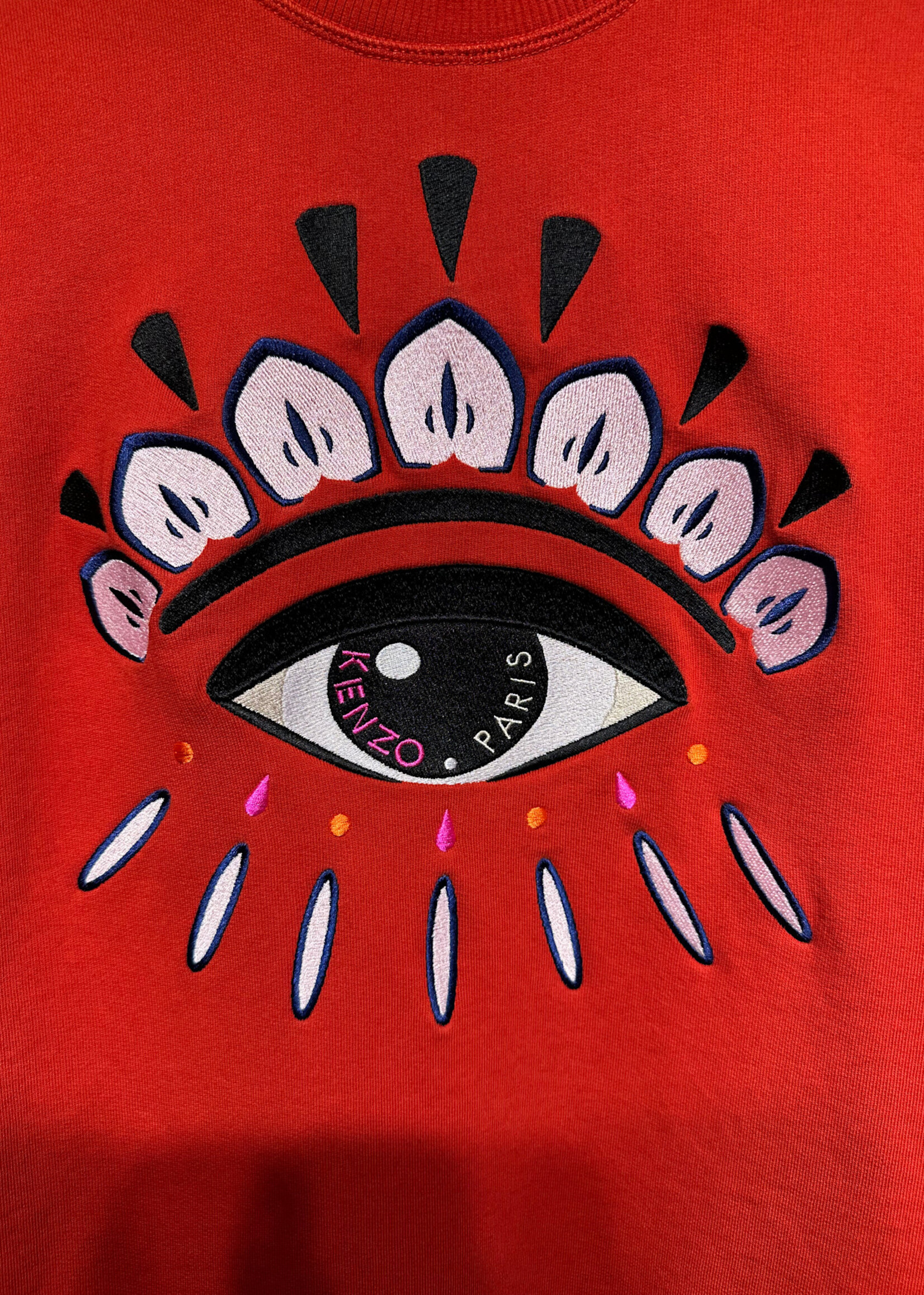 Kenzo Red Embroidered Sweater Dress XS