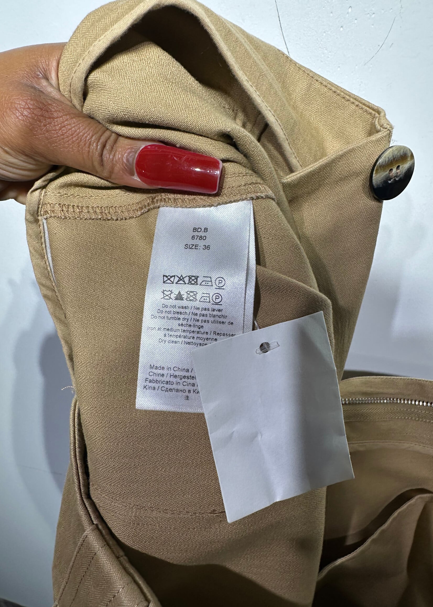 Ganni Beige Wide Leg Cargo Pants Fem 31