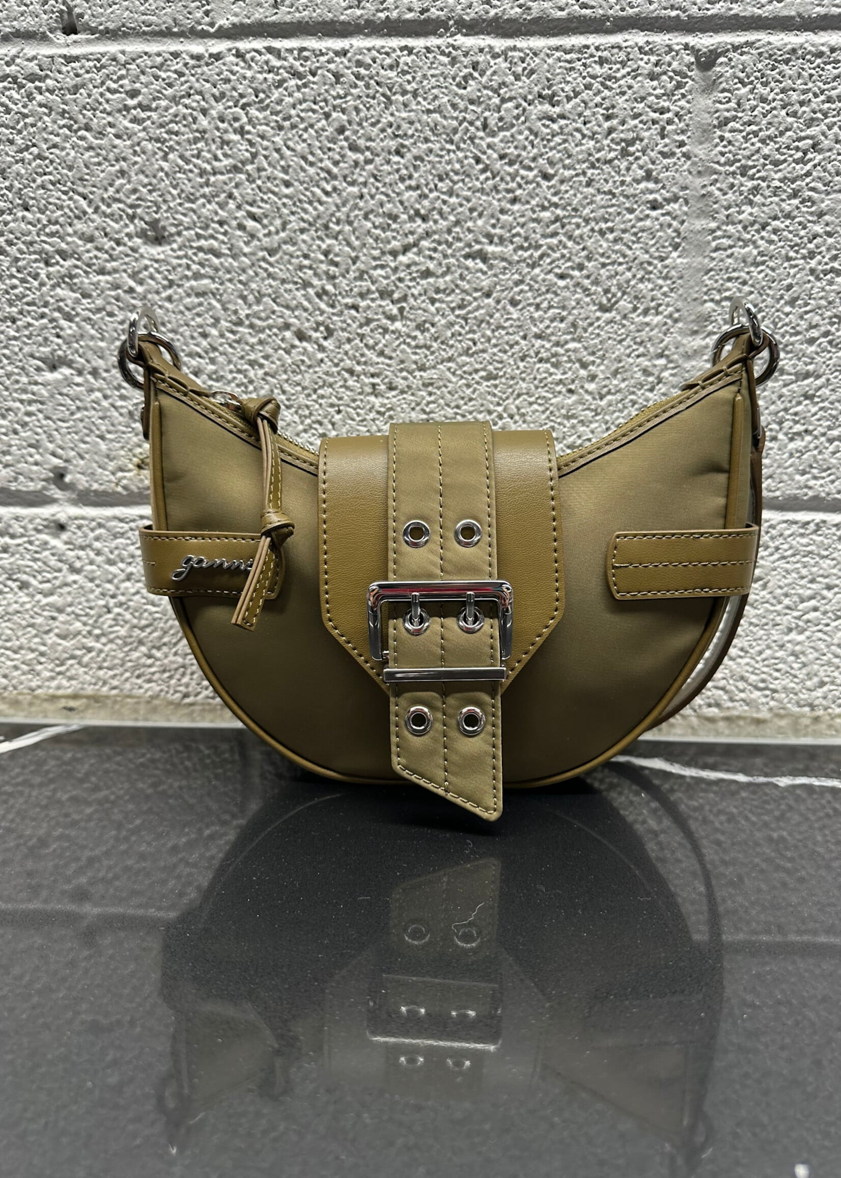 Ganni Bucky Eyelet Shoulder Bag