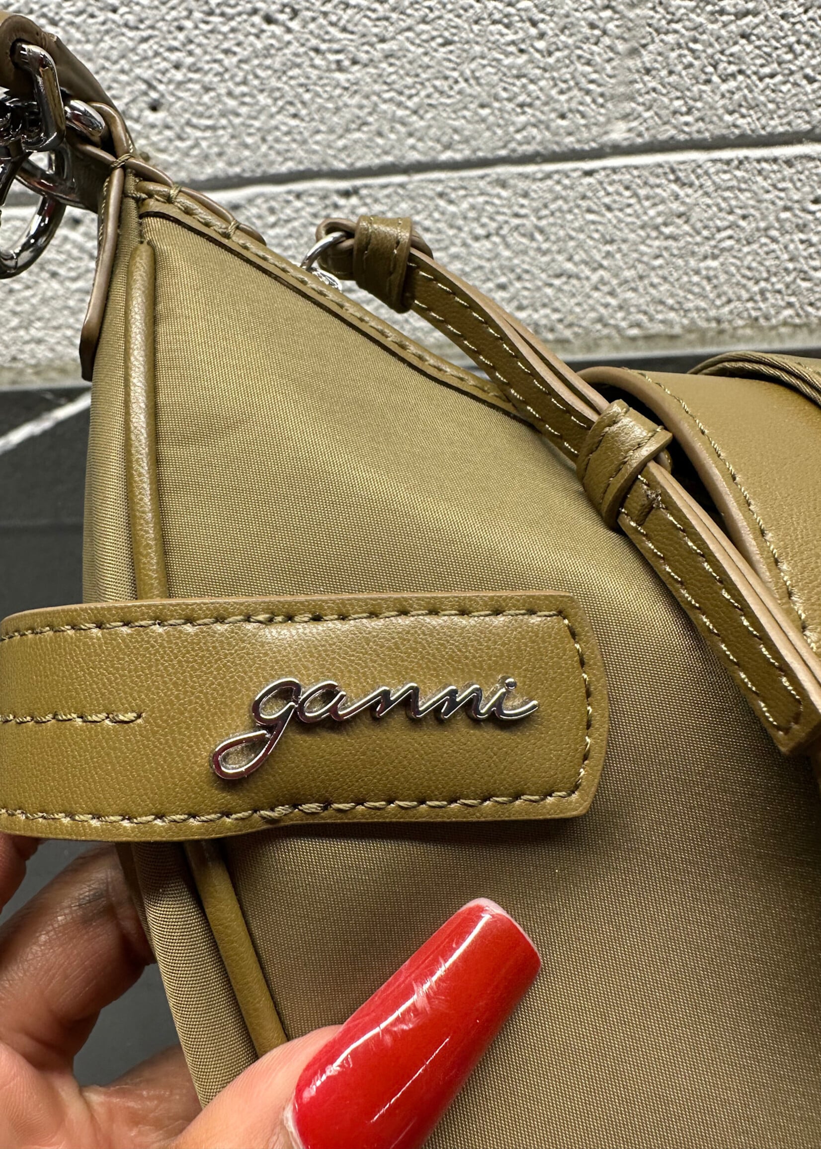 Ganni Bucky Eyelet Shoulder Bag