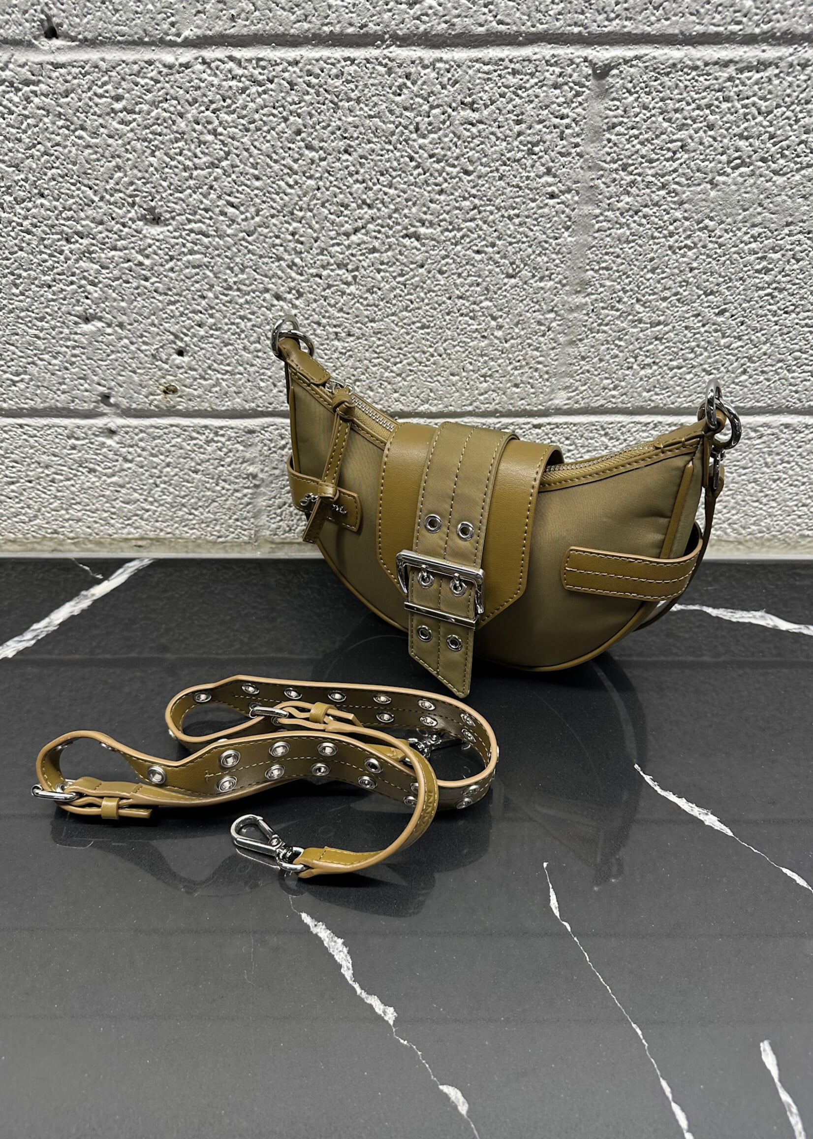 Ganni Bucky Eyelet Shoulder Bag
