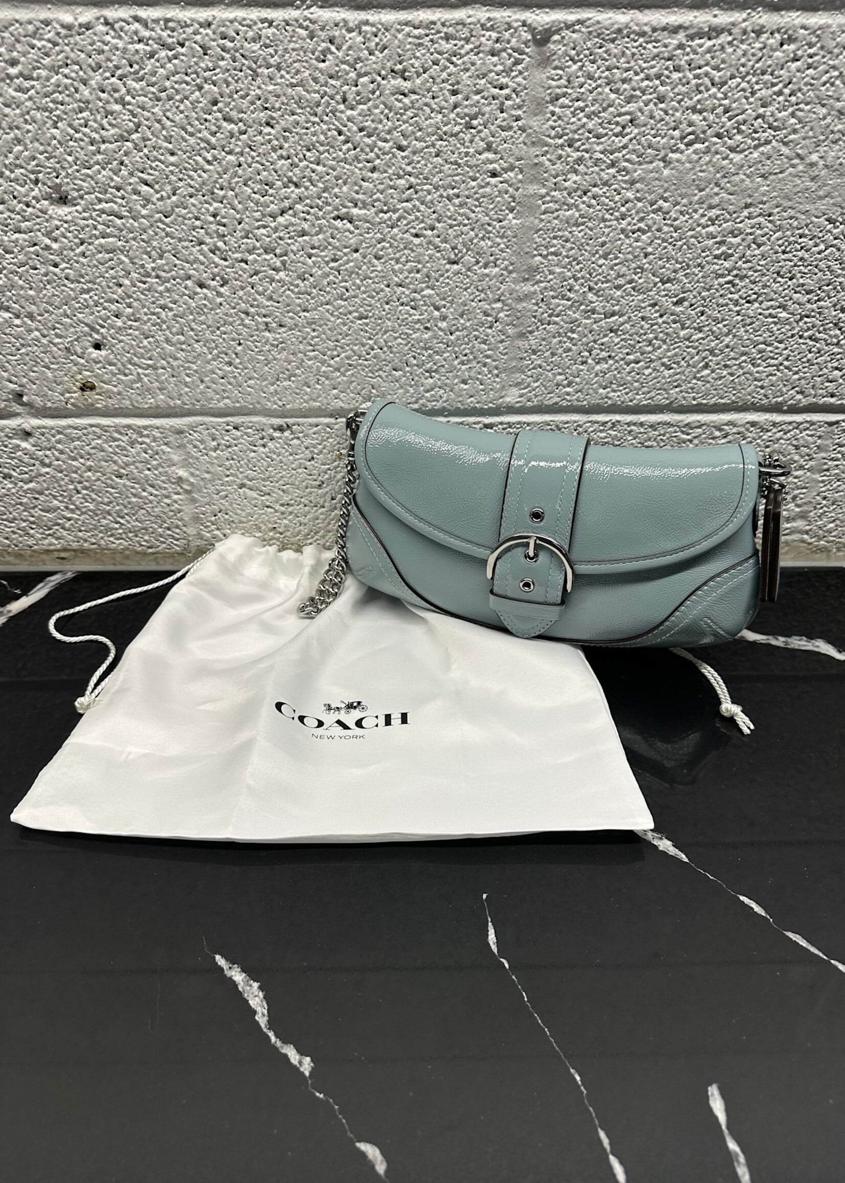 Coach Soho 25 Patent Blue Shoulder Bag