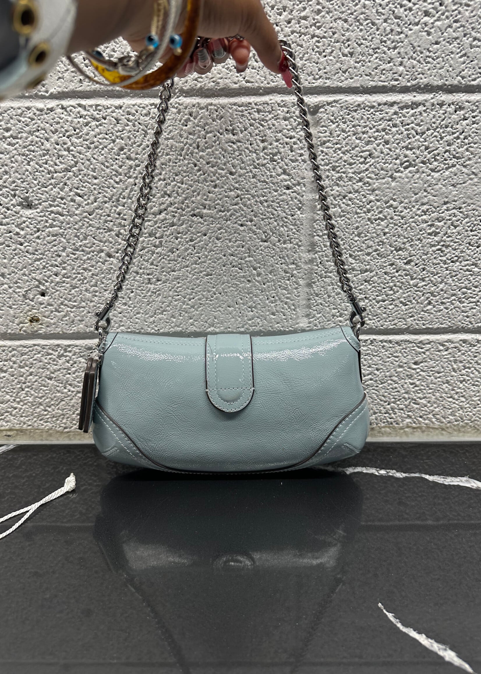 Coach Soho 25 Patent Blue Shoulder Bag