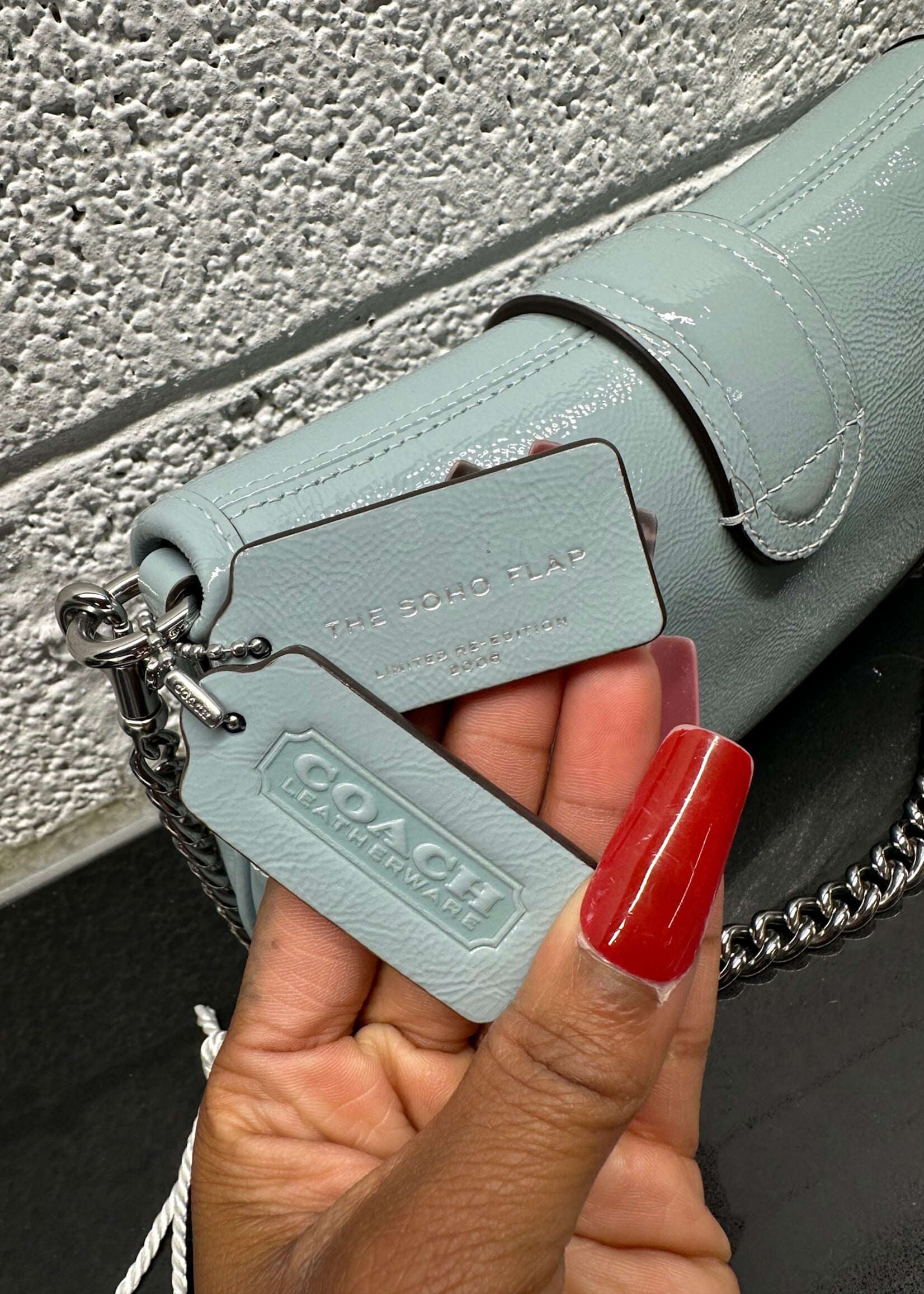 Coach Soho 25 Patent Blue Shoulder Bag