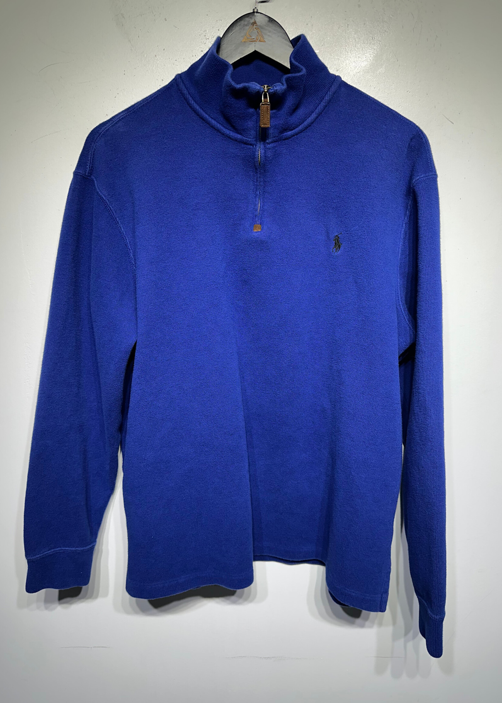 Polo Vintage Blue Q Zip Sweater L