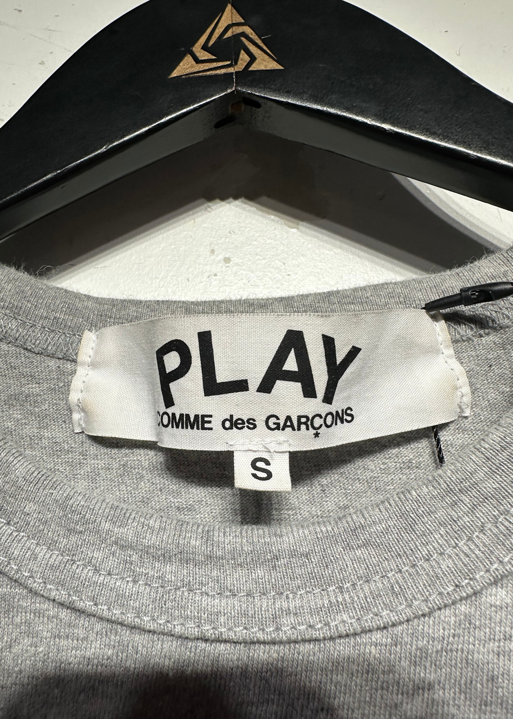 Play CDG Grey Inverted Logo Tee S