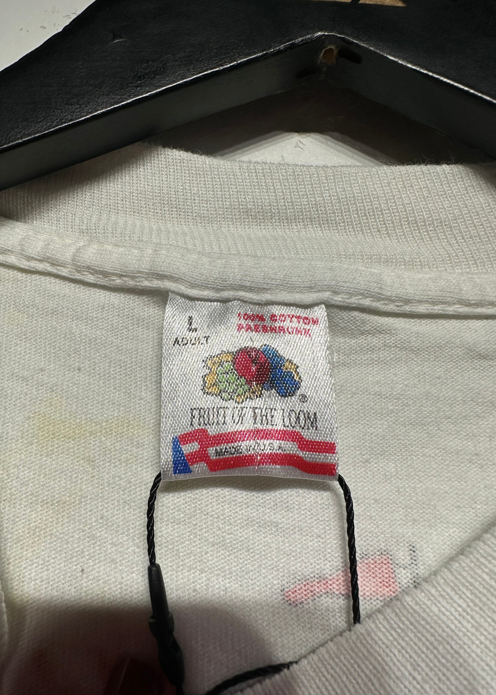 Brickyard 400 Vintage White Racing Tee L AS IS