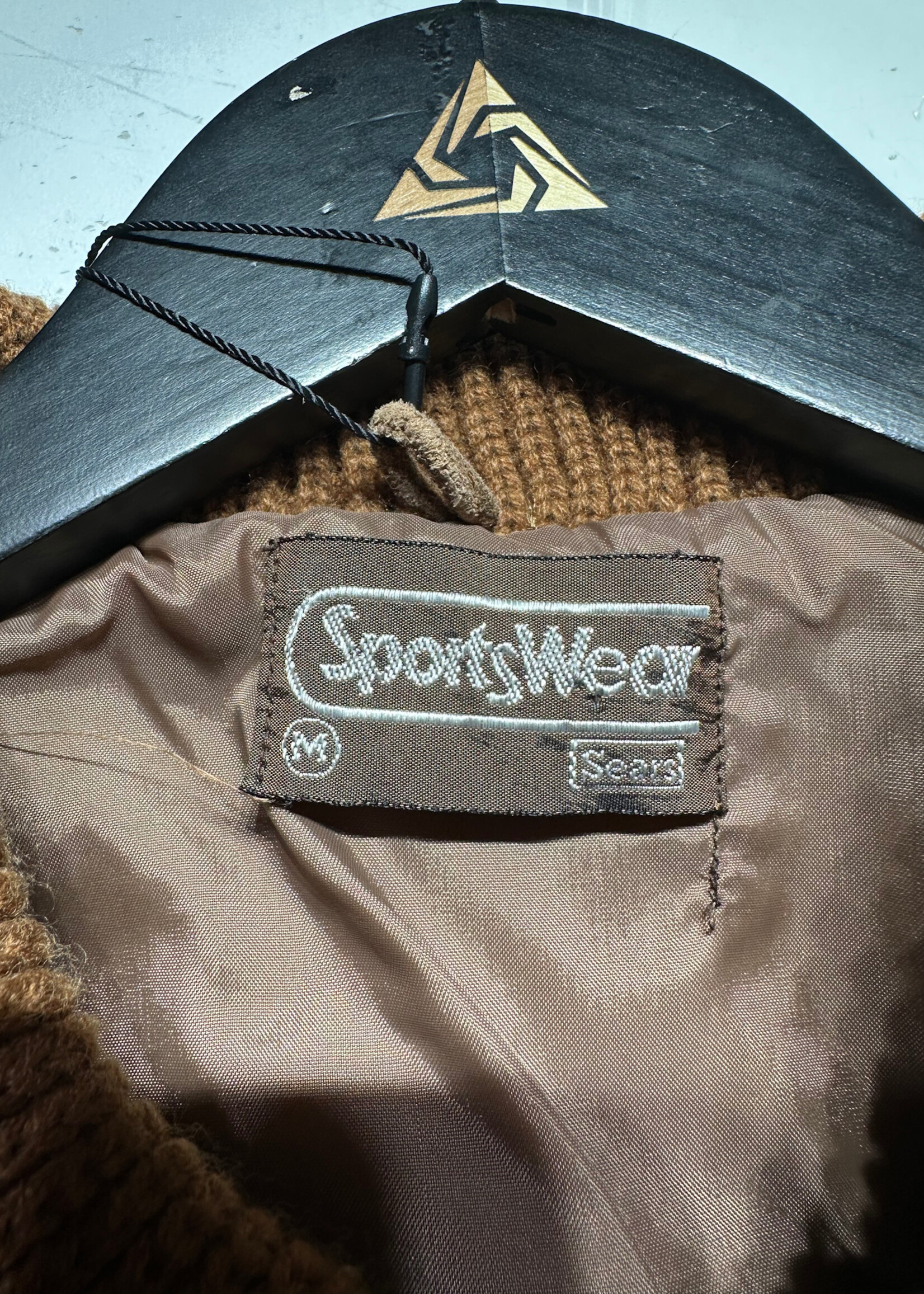 70s Sears Brown Suede Knit Jacket Masc M