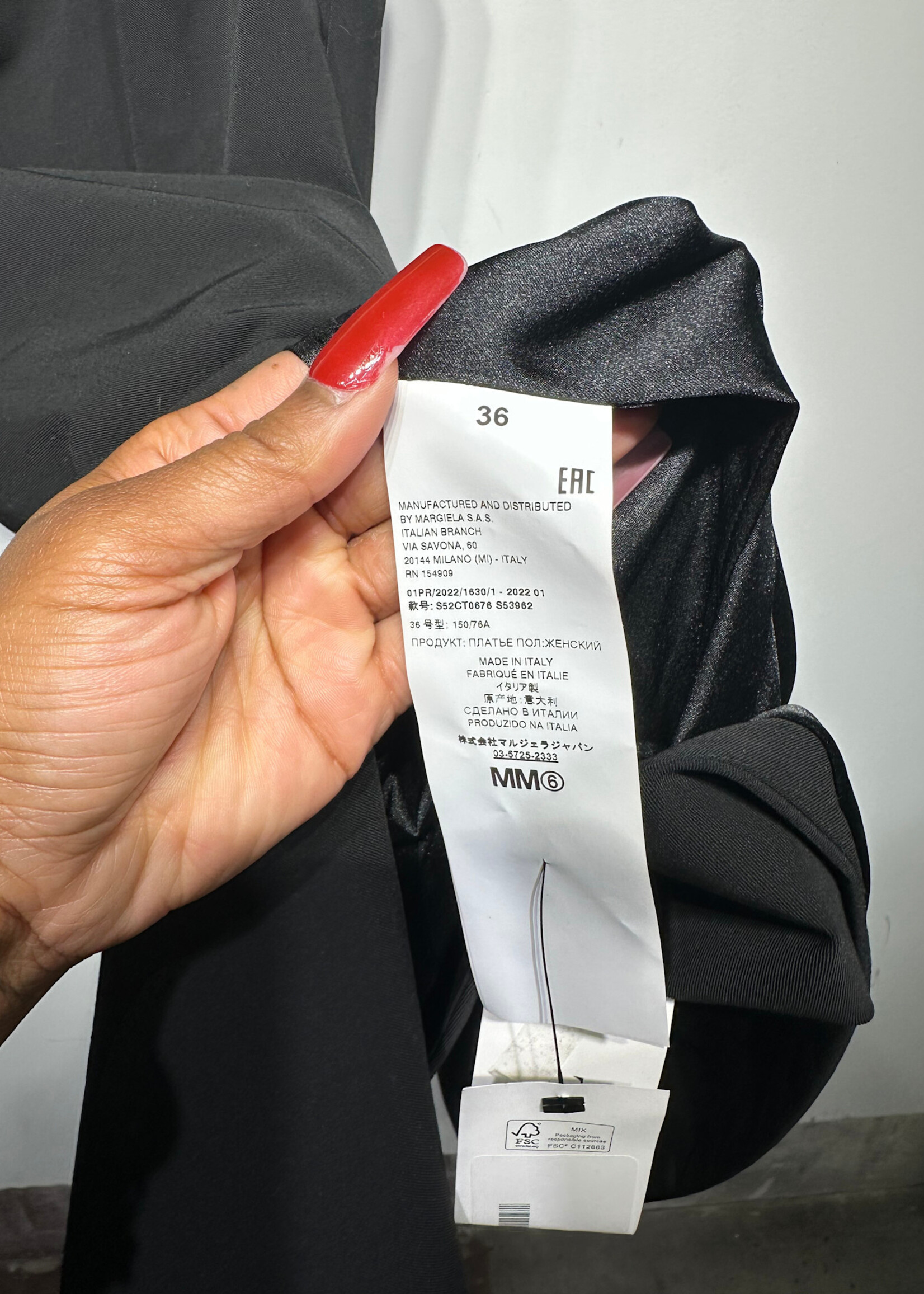 Margiela MM6 Asymmetrical One Shoulder Dress S