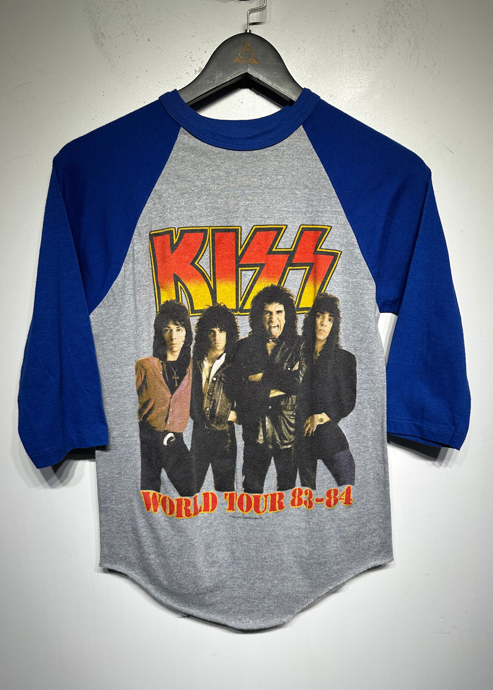 80s Kiss Blue Raglan M