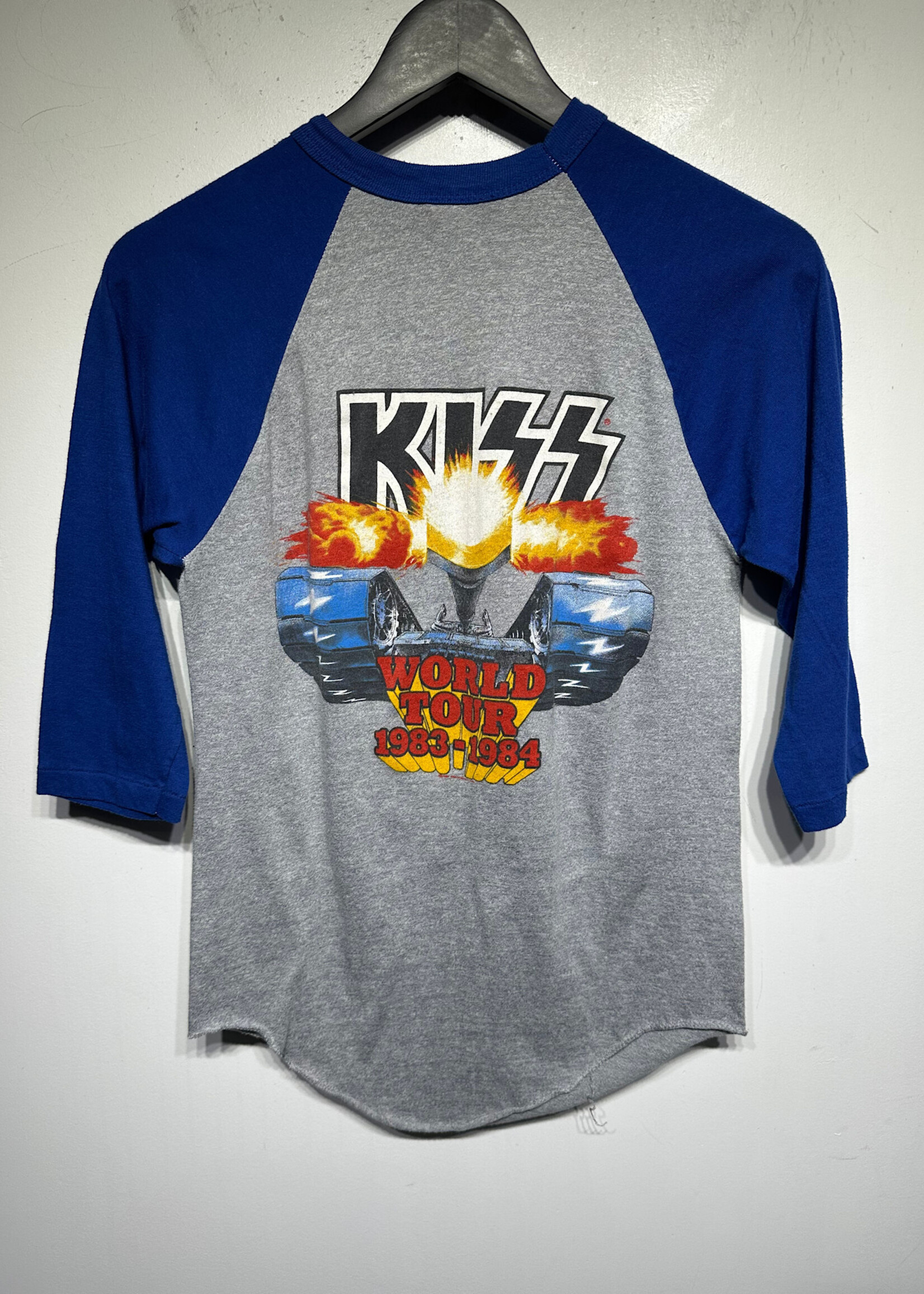 80s Kiss Blue Raglan M