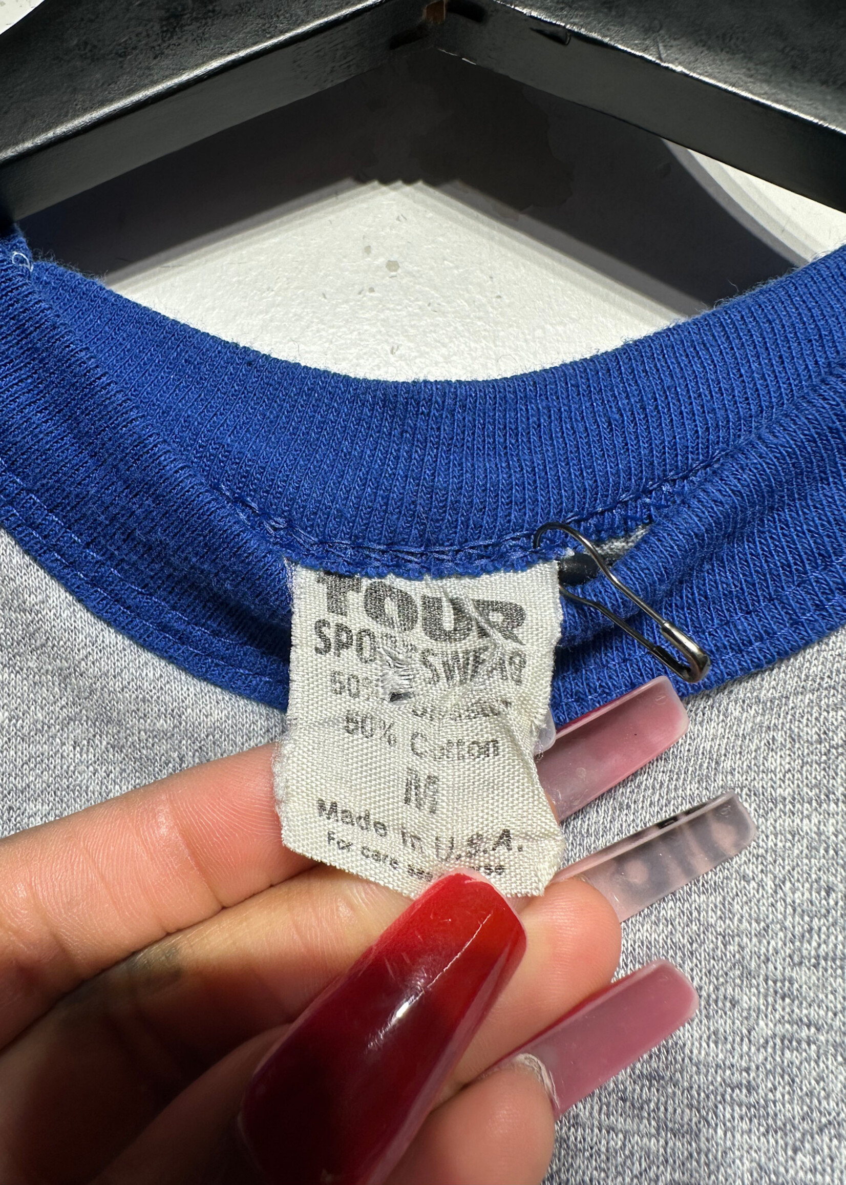 80s Kiss Blue Raglan M