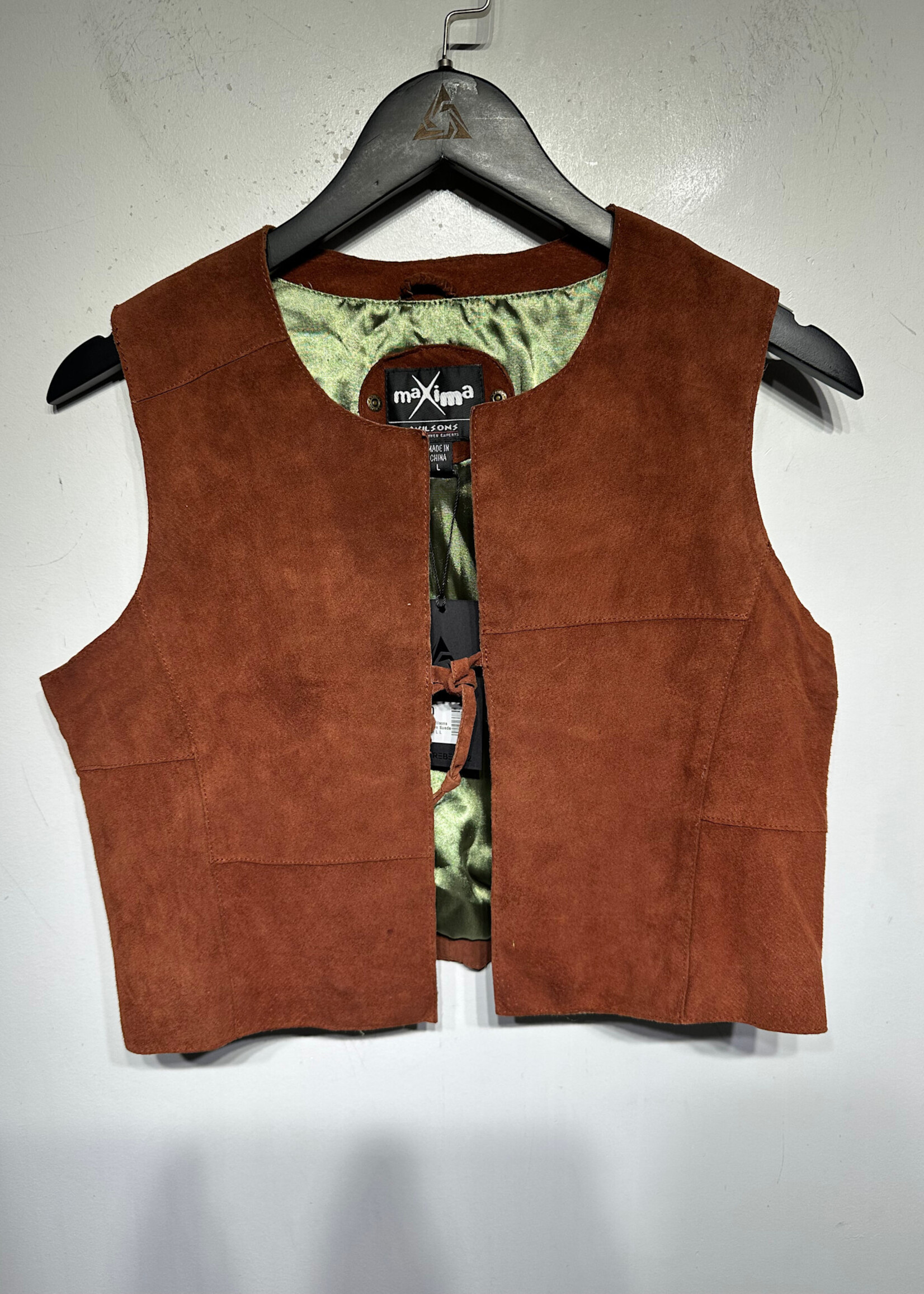 Maxima Wilsons Dark Brown Suede Vest Fem L