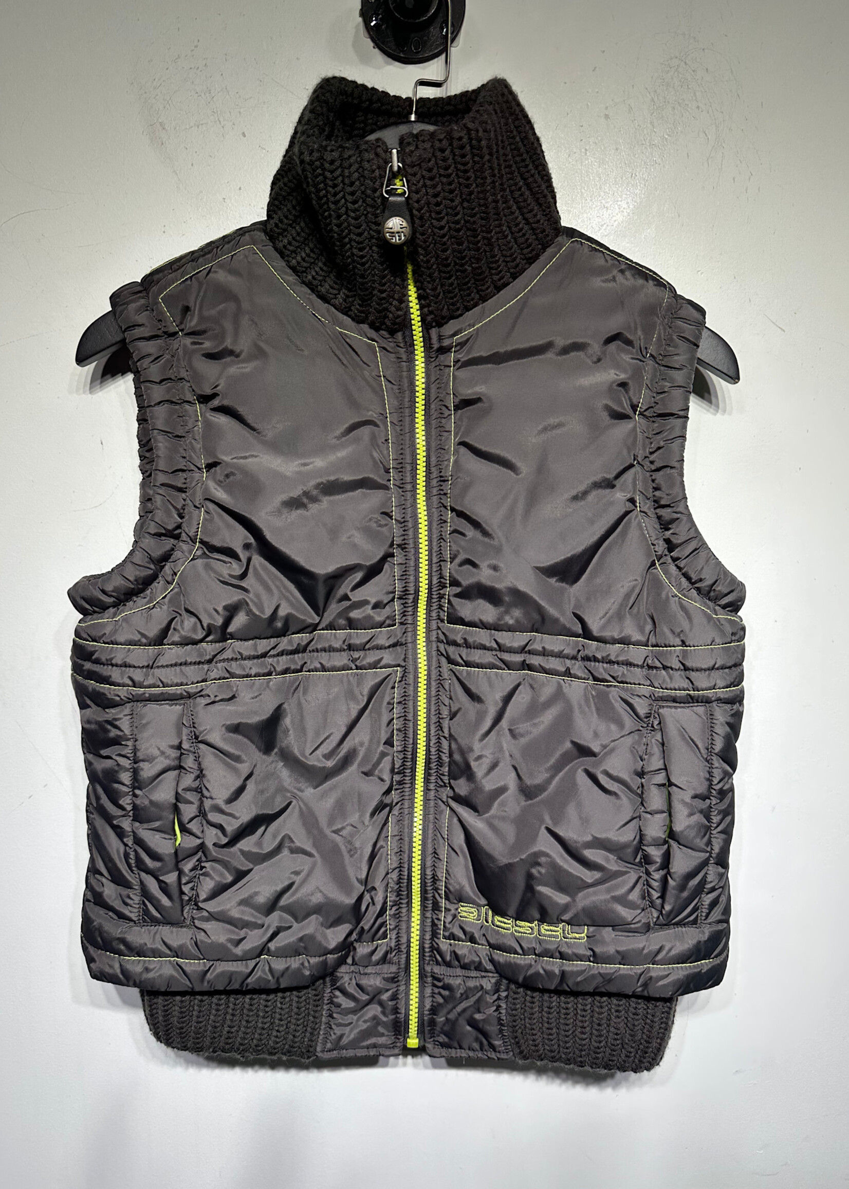 Diesel Green Black Puffer Vest Masc M