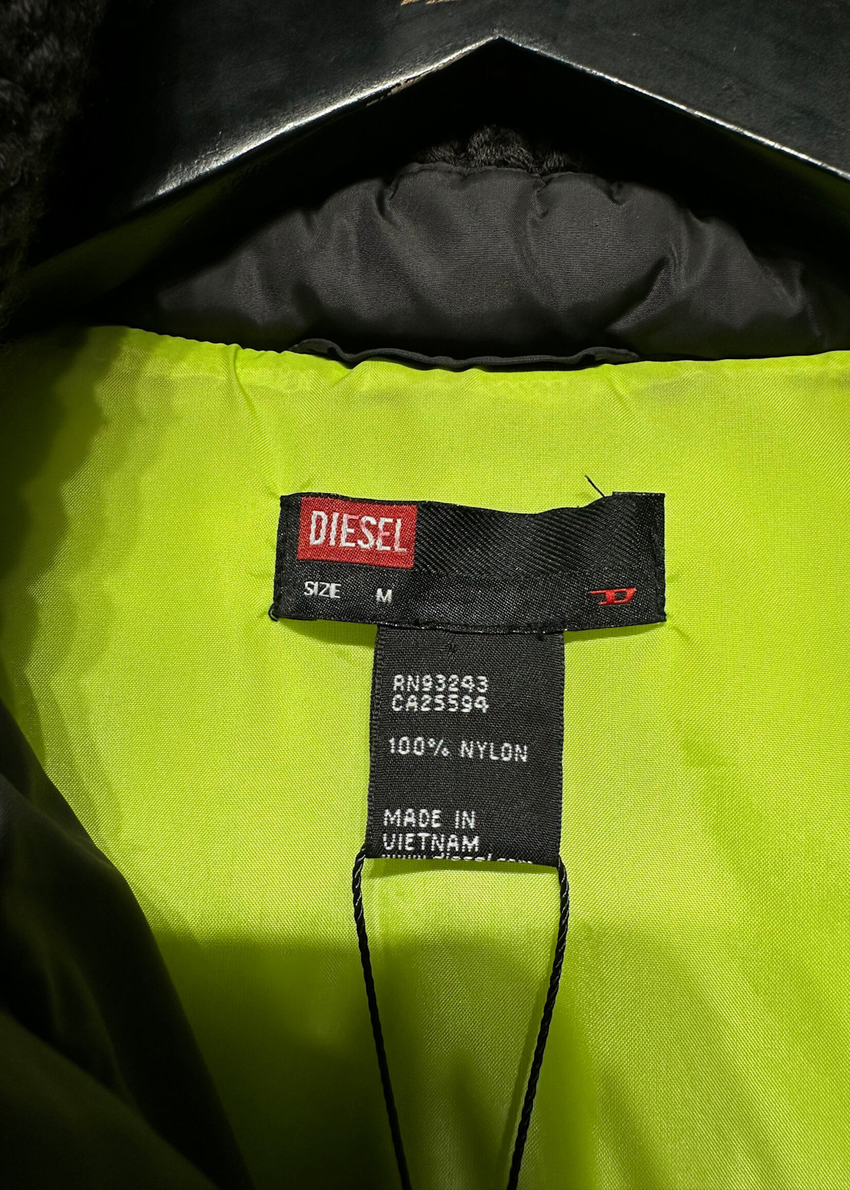 Diesel Green Black Puffer Vest Masc M
