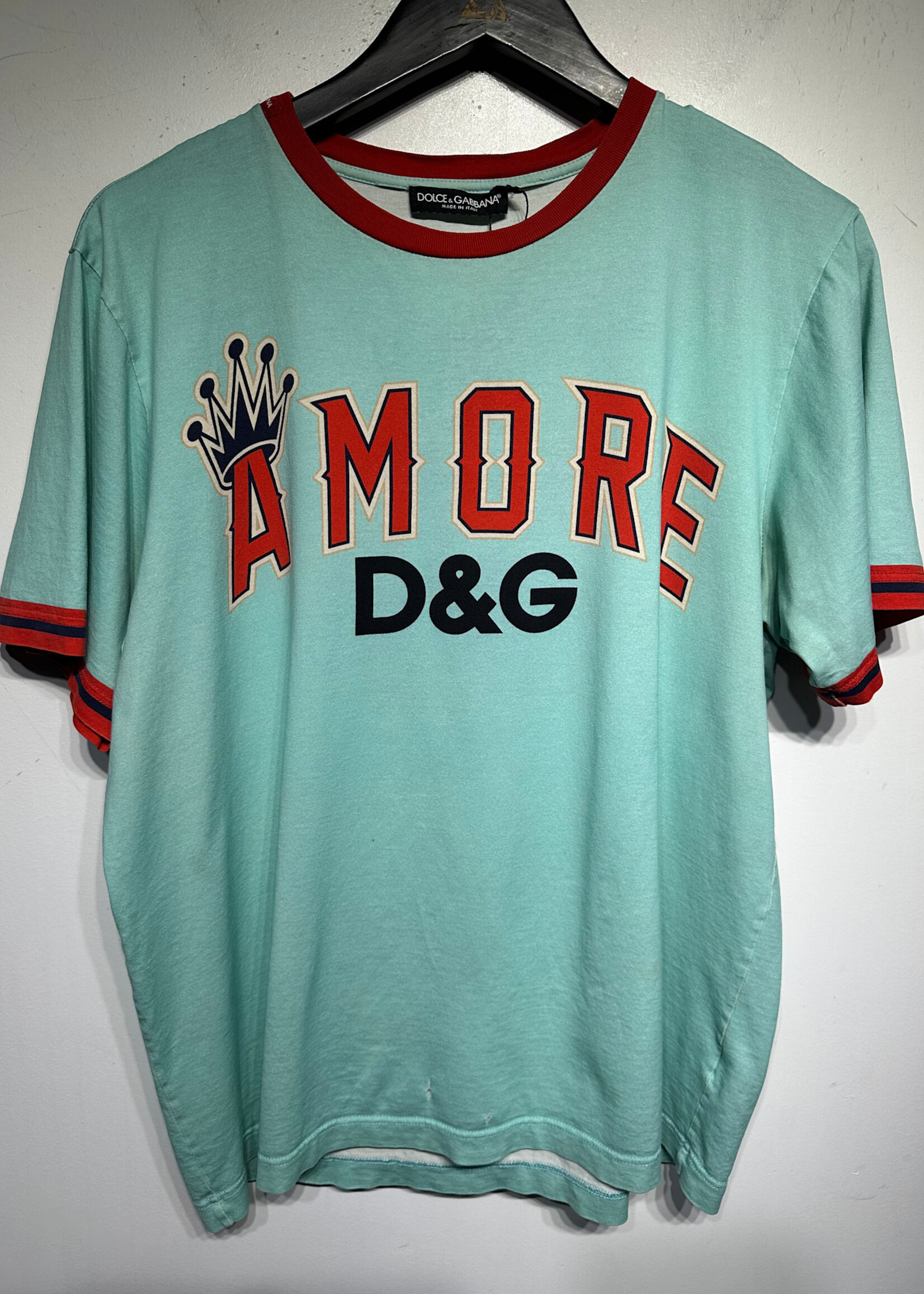 D&G Amore Royal Love Light Blue Tee XL As Is