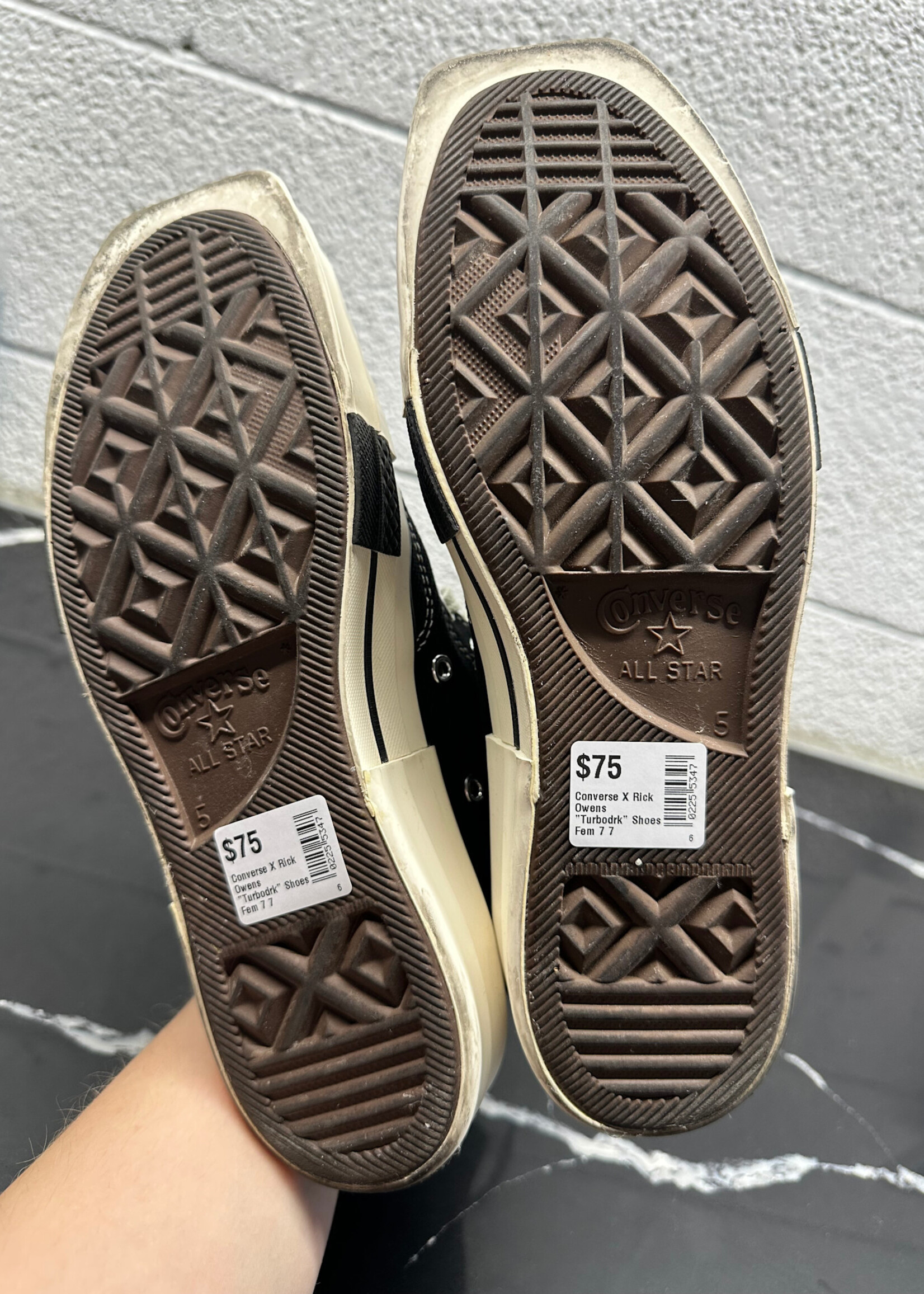 Converse X Rick Owens "Turbodrk" Shoes Fem 7
