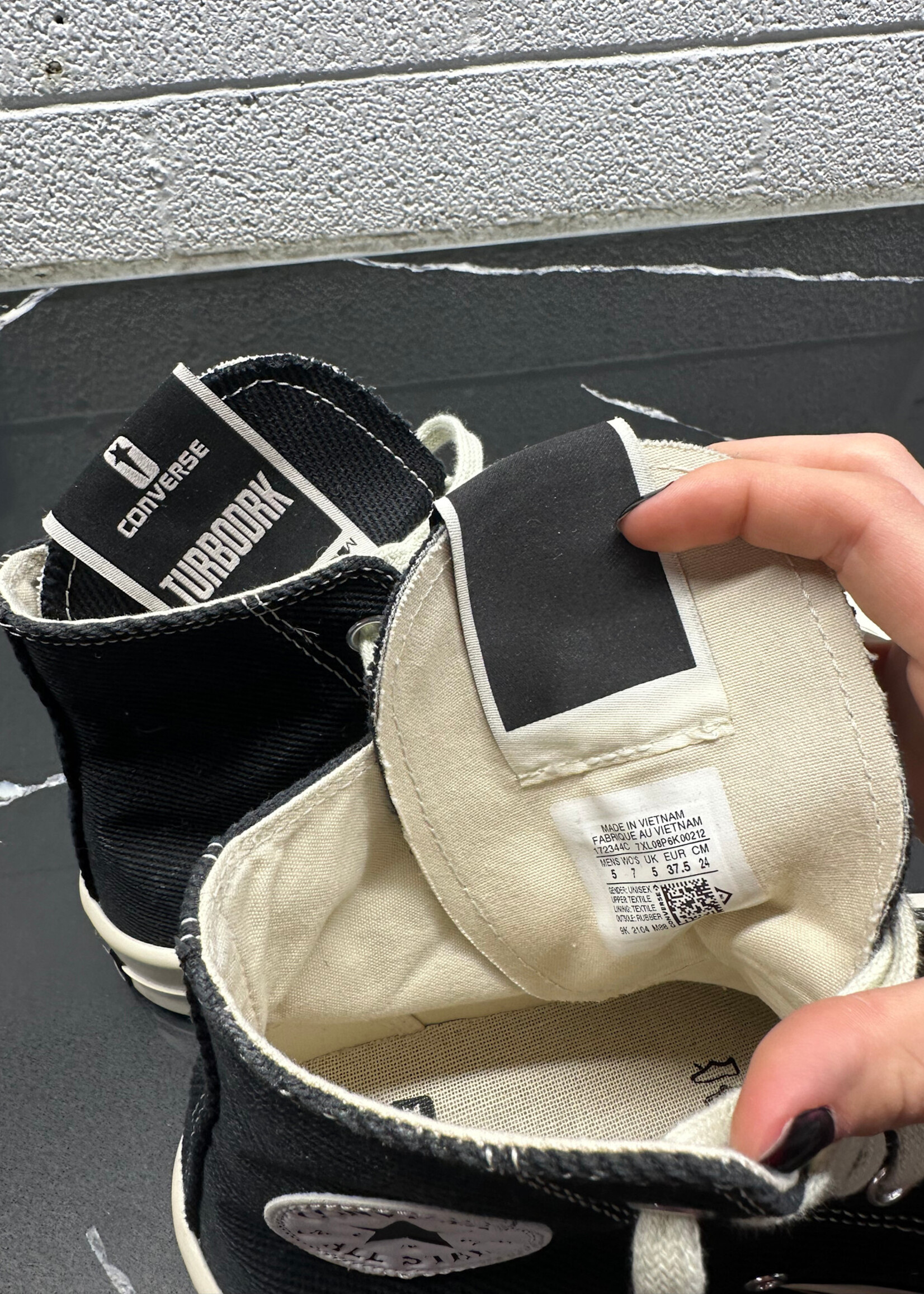 Converse X Rick Owens "Turbodrk" Shoes Fem 7