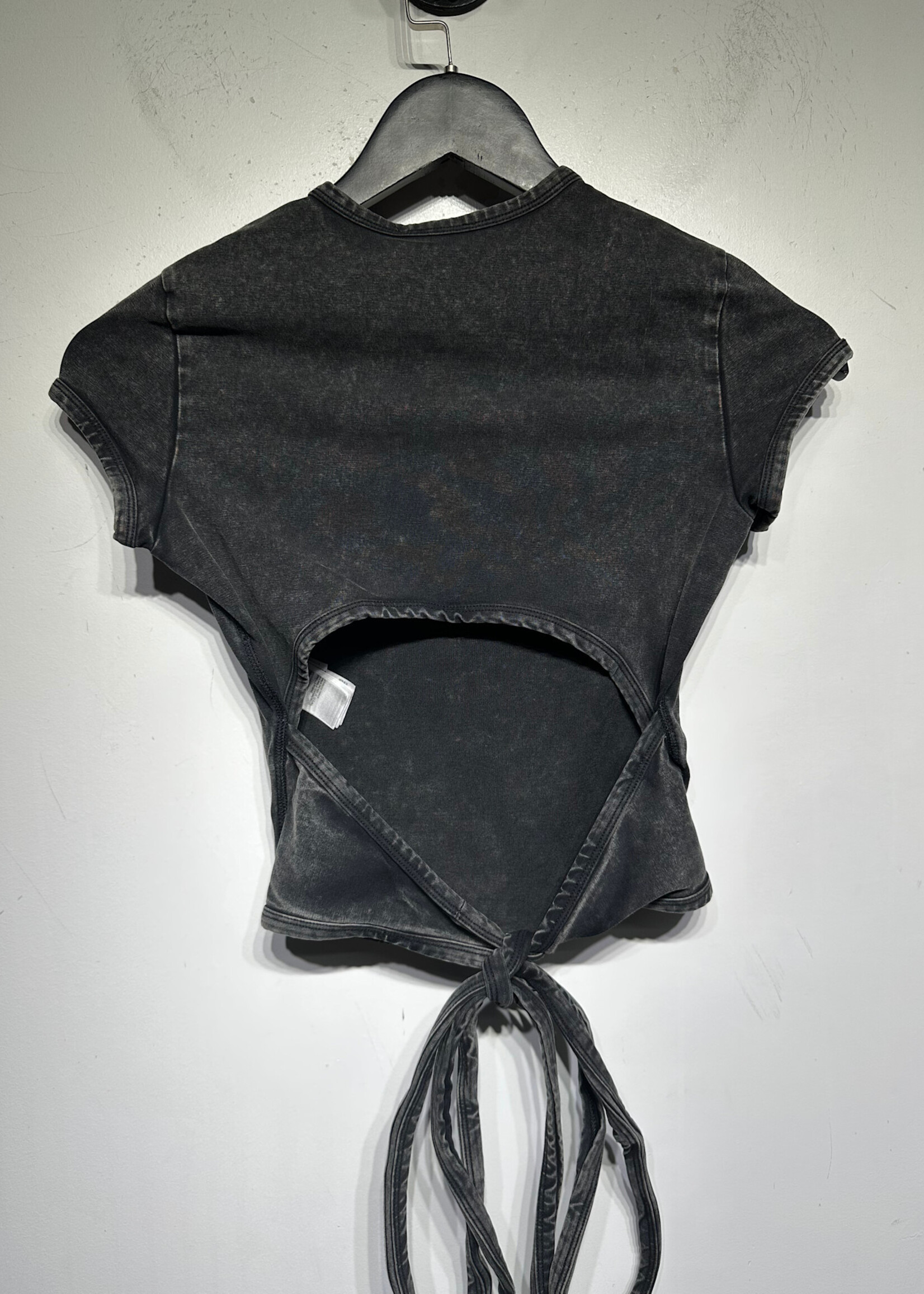 Diesel NWT Washed Gray Tie Back Top Fem S