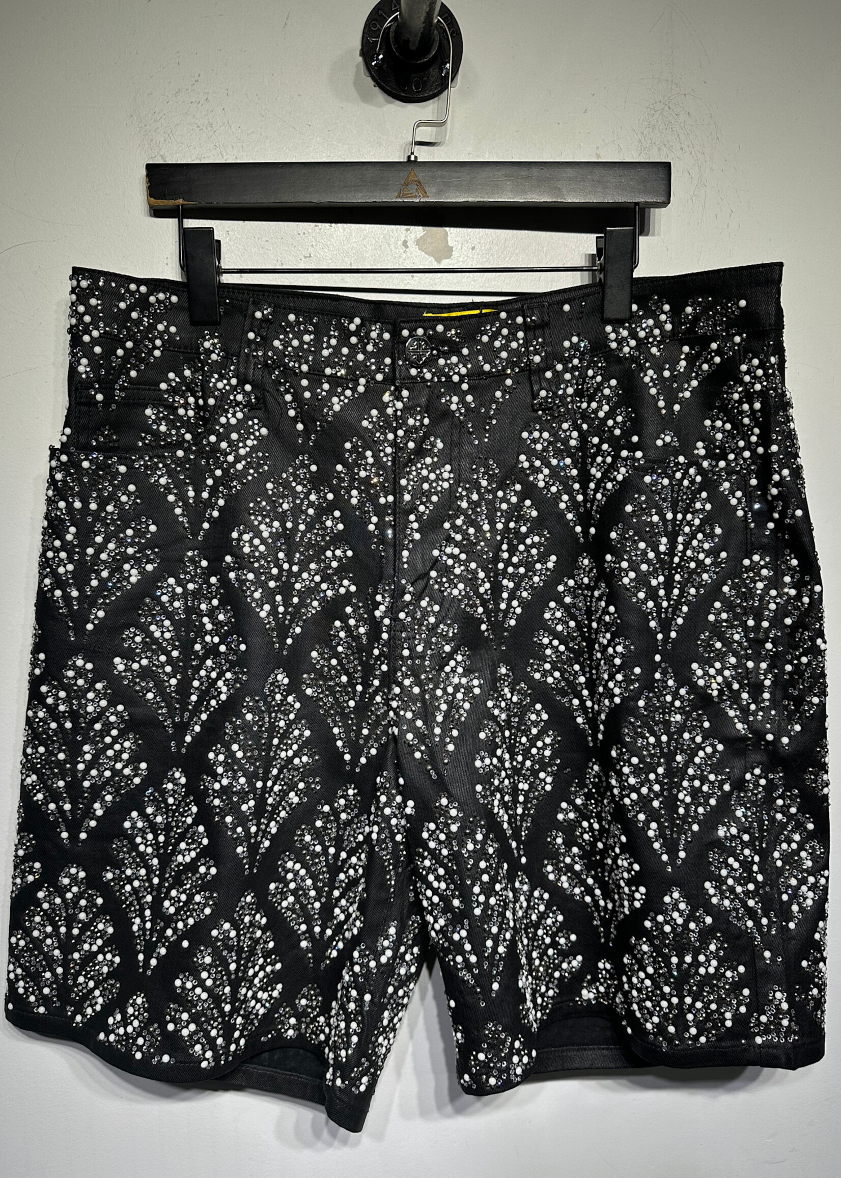 Guapi Black Rhinestone Shorts 36