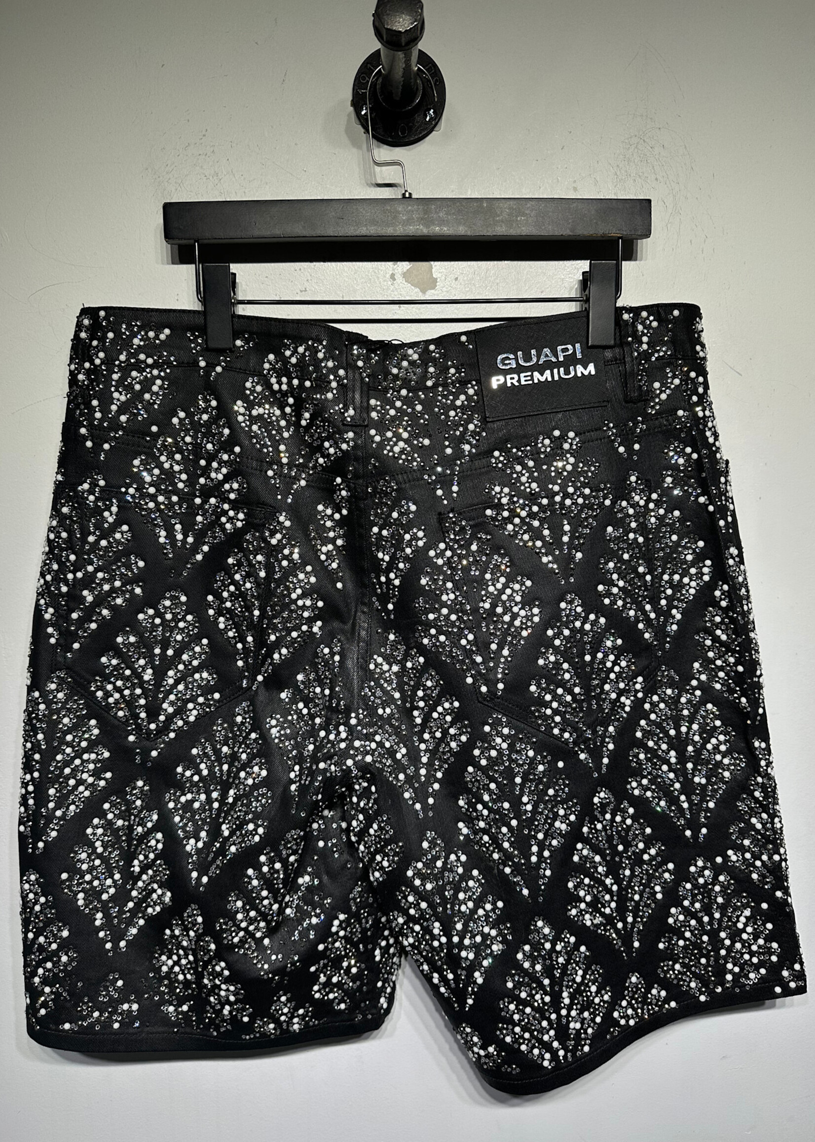 Guapi Black Rhinestone Shorts 36