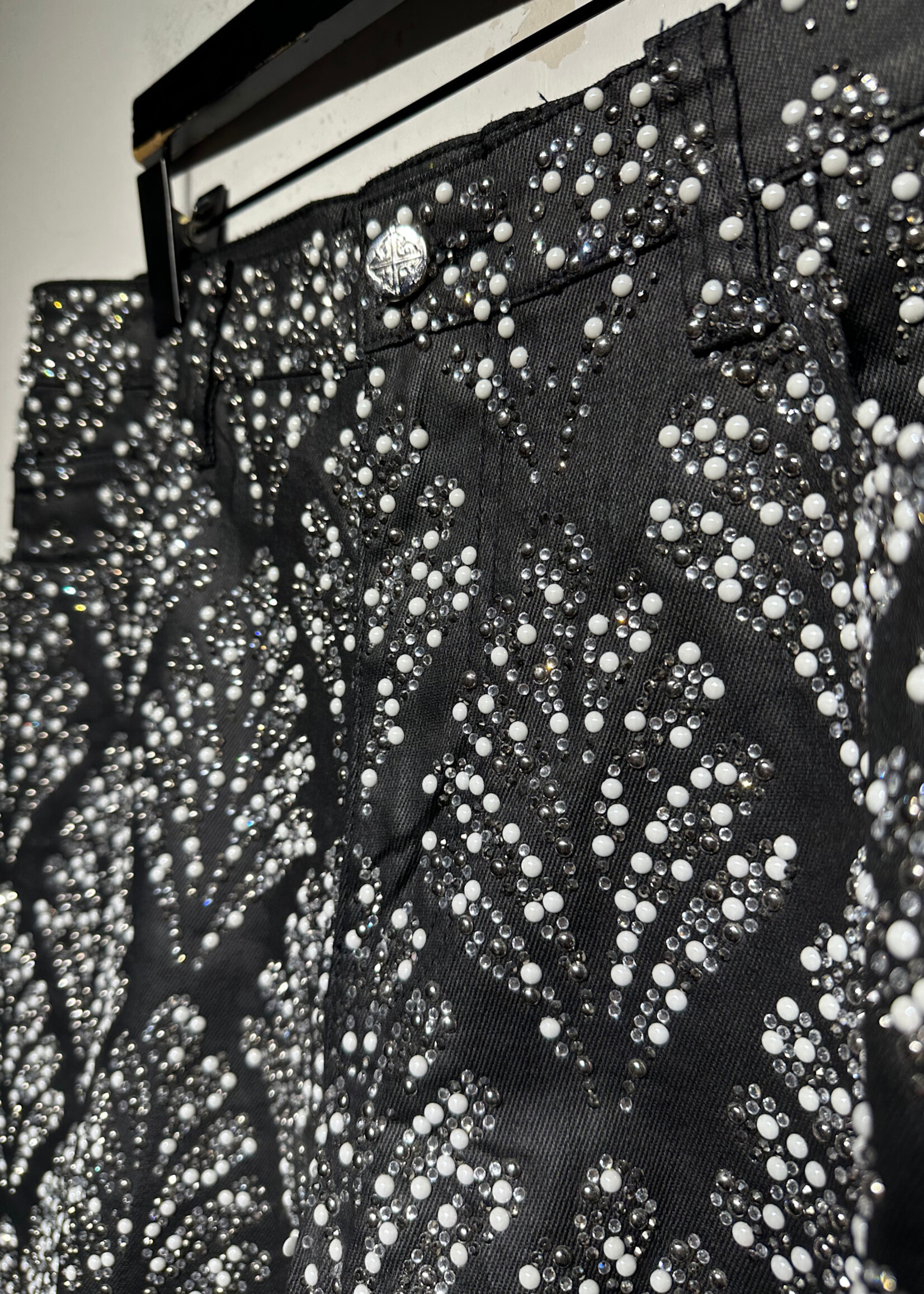 Guapi Black Rhinestone Shorts 36