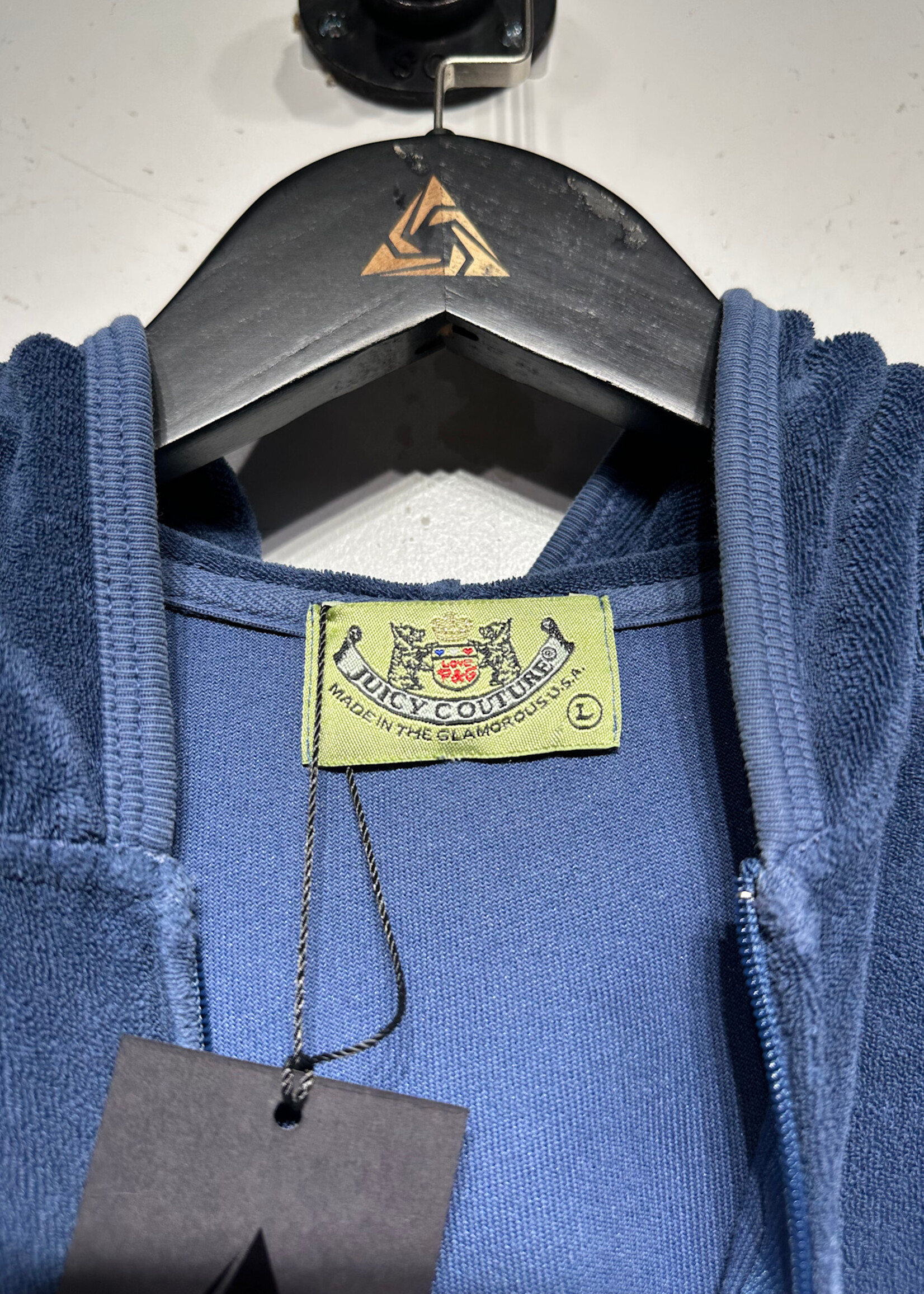 Juicy Couture 2000s Blue Terrycloth Jacket Fem L