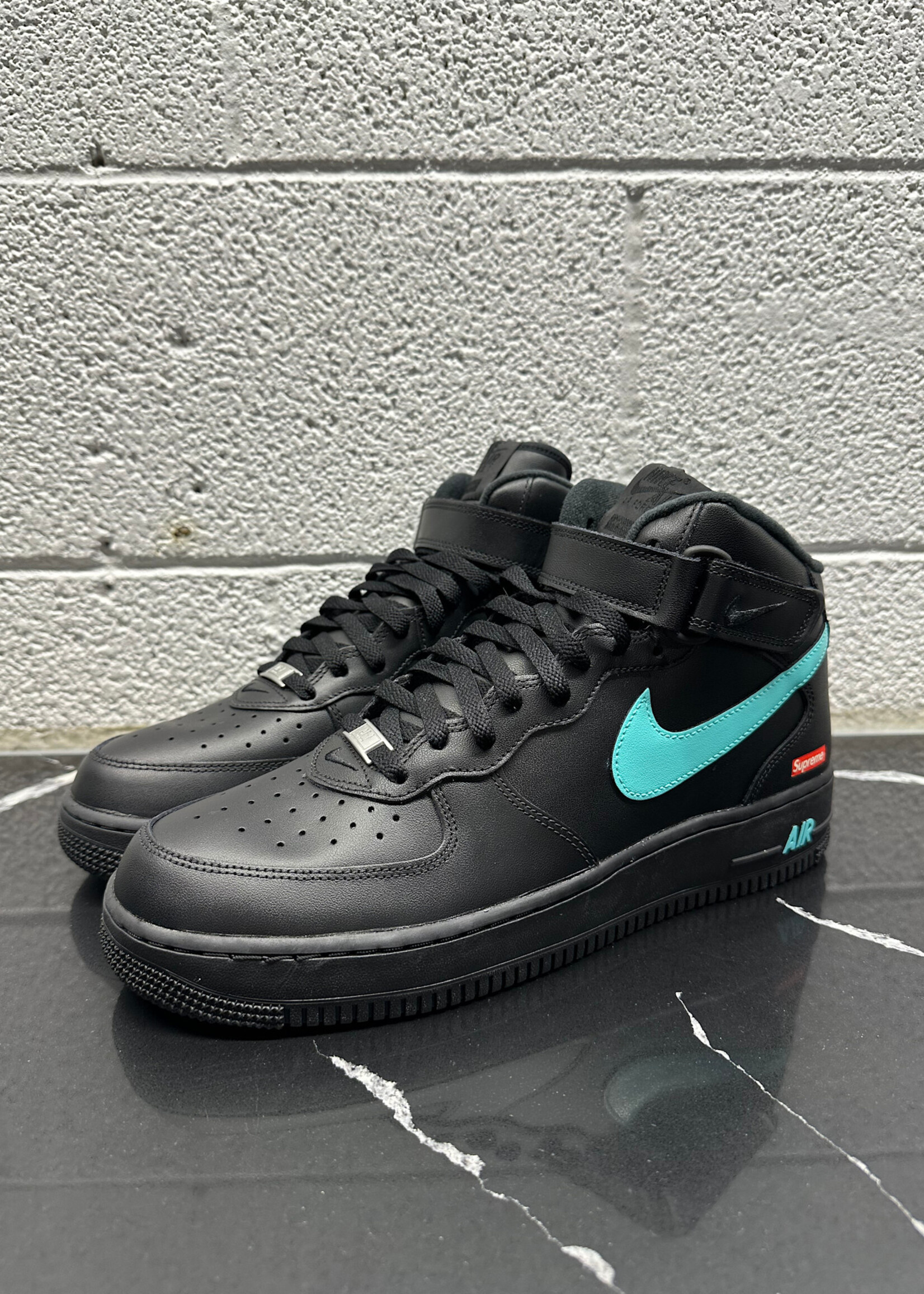 Supreme Black AF-1 Mid Custom Tiffany Masc 11