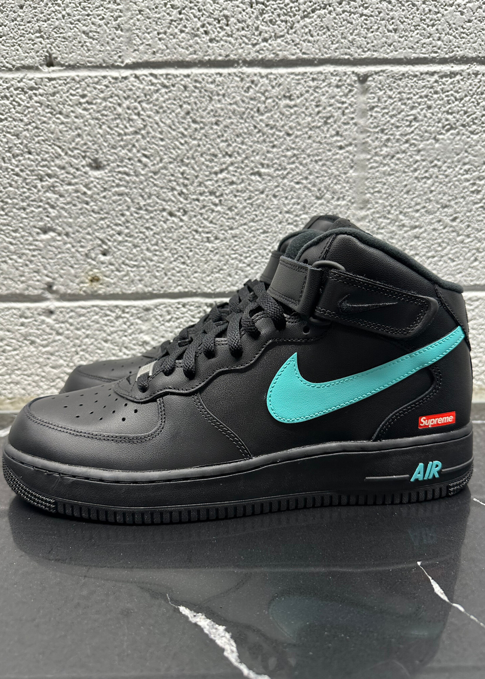 Supreme Black AF-1 Mid Custom Tiffany Masc 11
