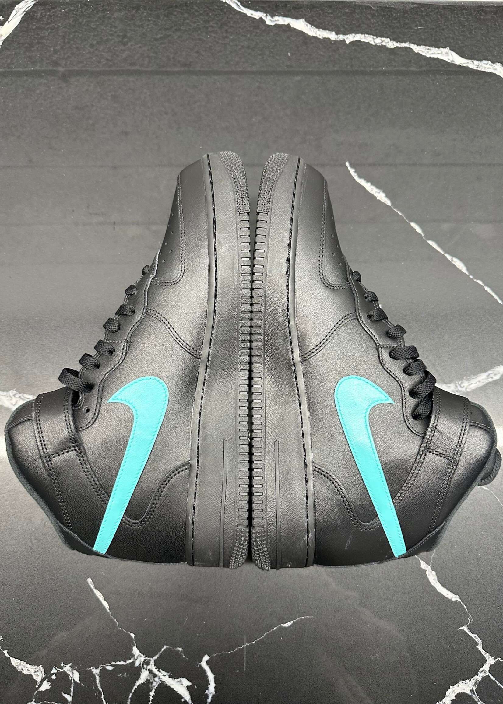 Supreme Black AF-1 Mid Custom Tiffany Masc 11