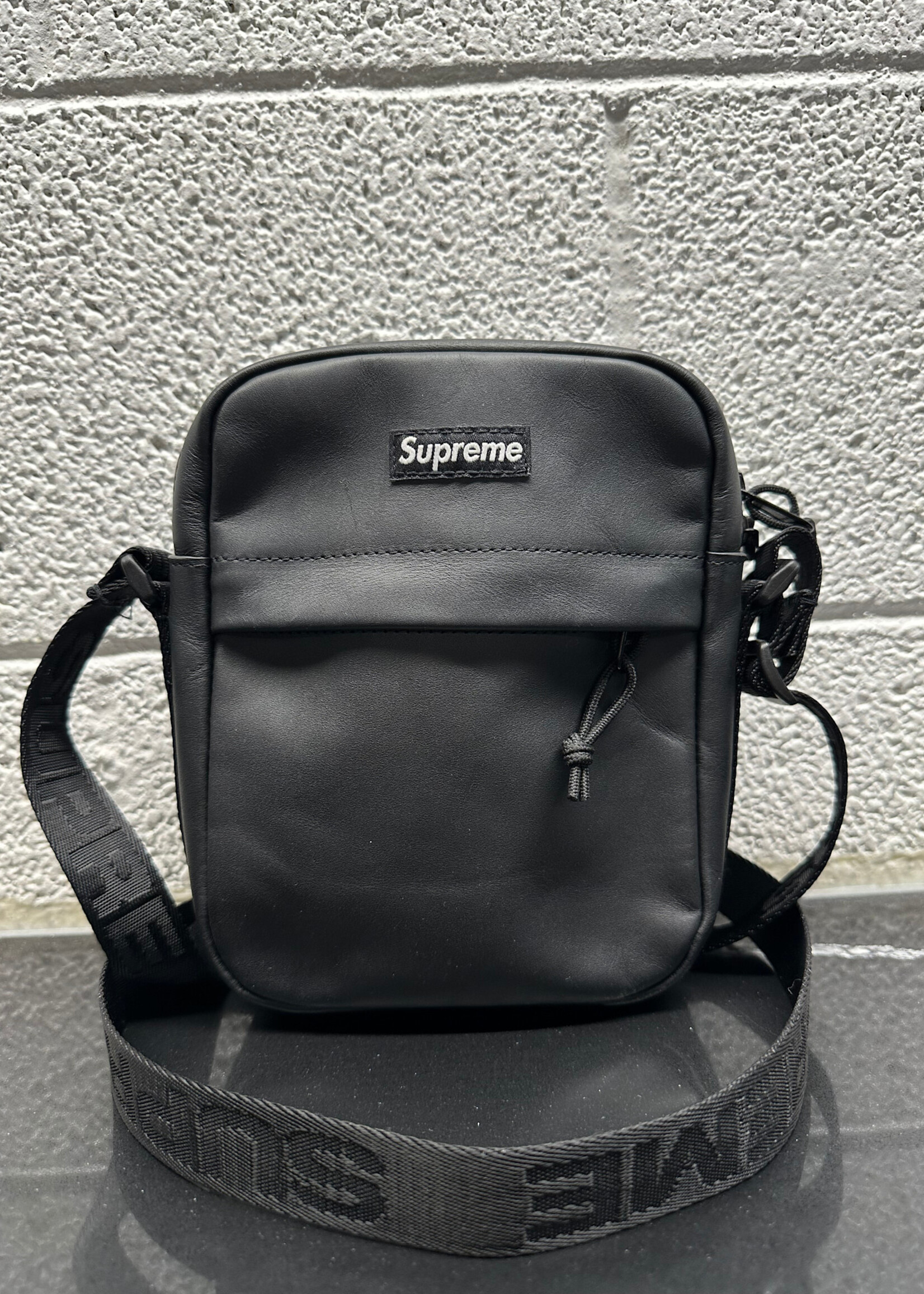 Supreme Black Leather Crossbody Bag