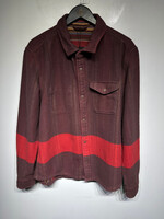 No Label Red Yellow Striped Vintage Flannel XL