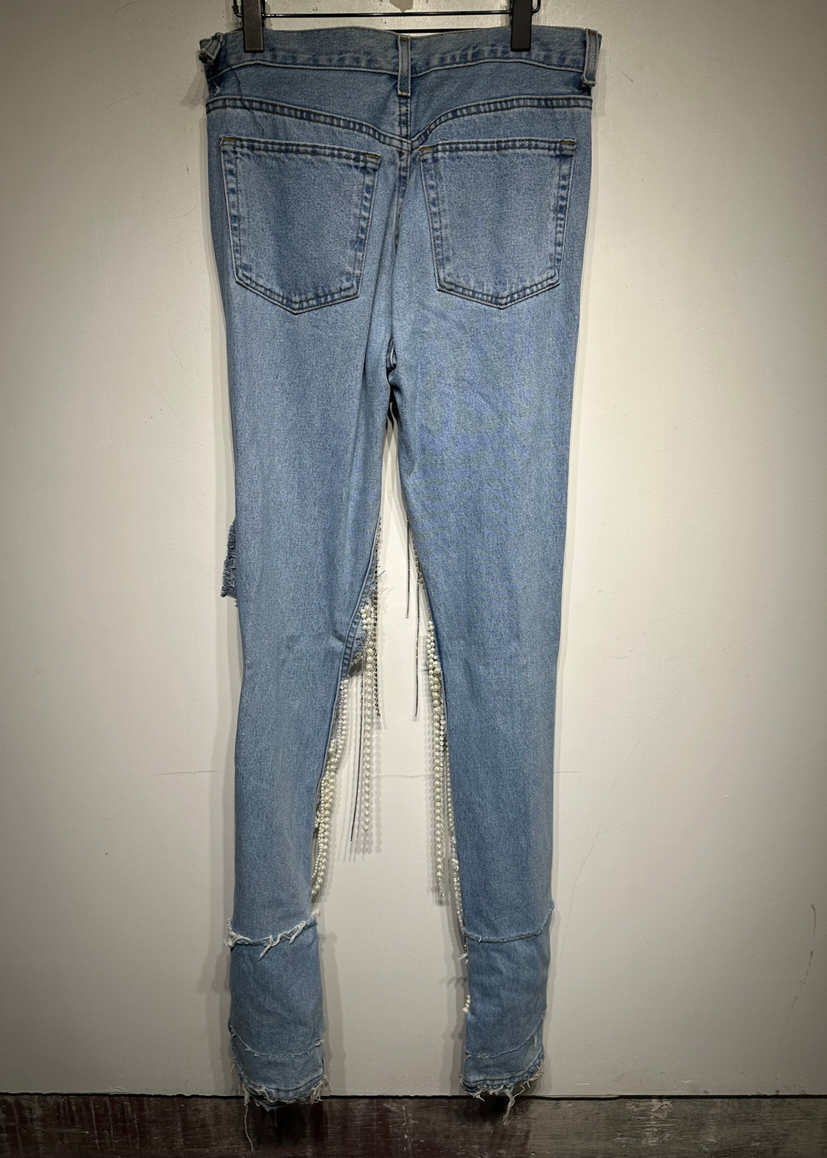 Reworked Pearl Strand Jeans Fem 32