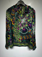 Custo Peacock Print Silk Blouse S
