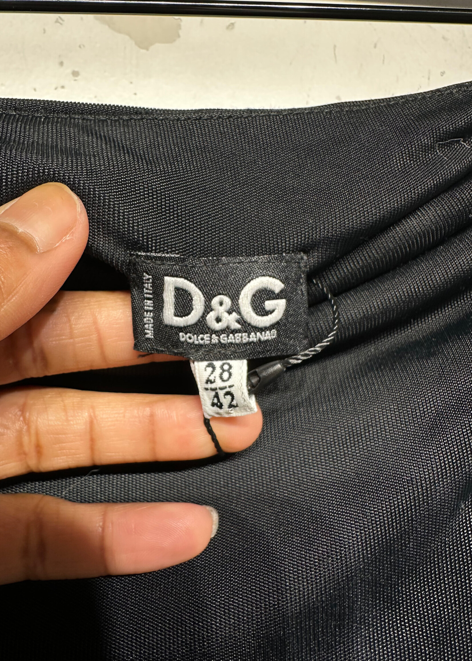 D&G Black Ruched Strapless Dress XS/S