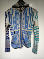 Custo Blue AOP Full Zip Hoodie S/M AS IS